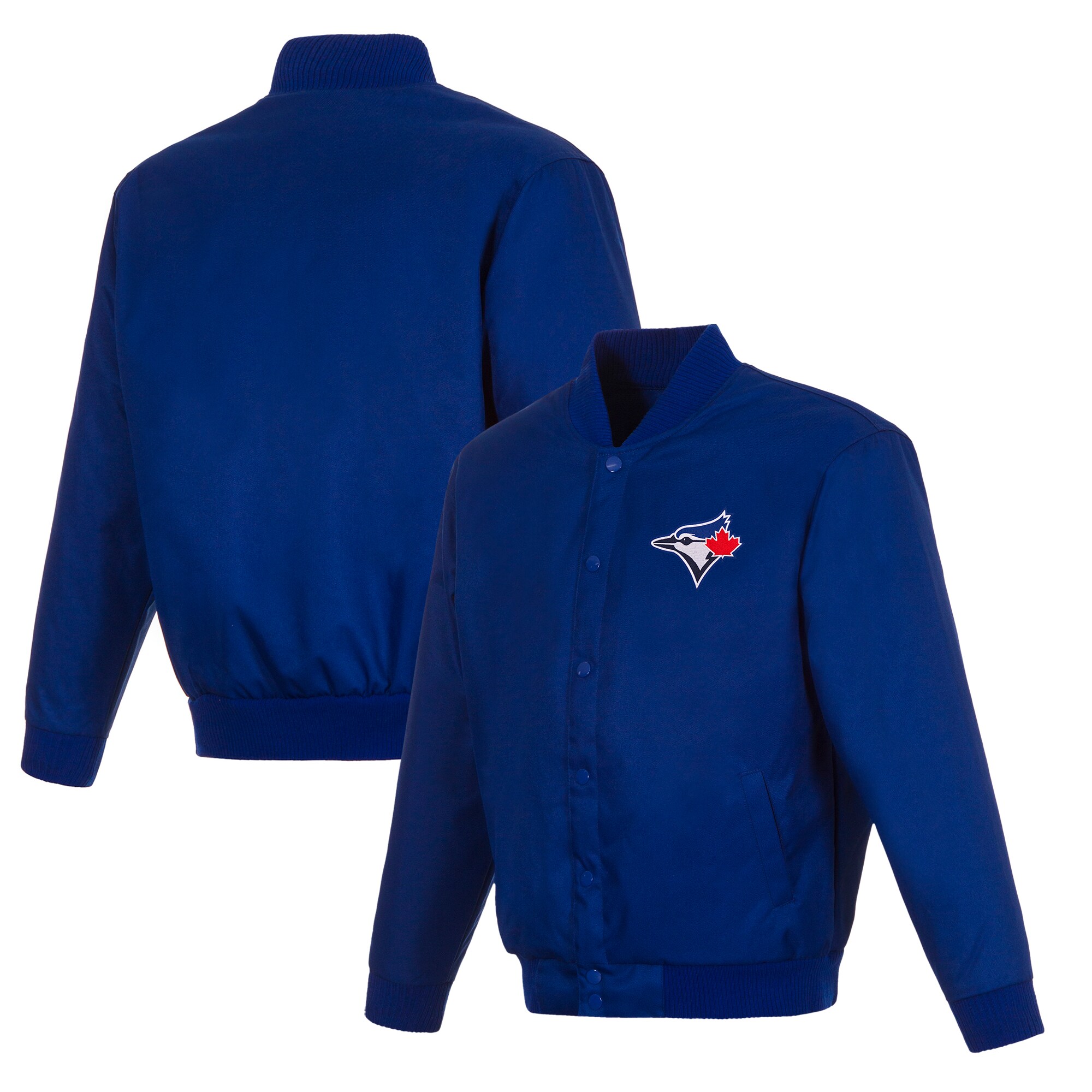Men's Toronto Blue Jays JH Design Royal Full-Snap Pollytwill Varsity Jacket