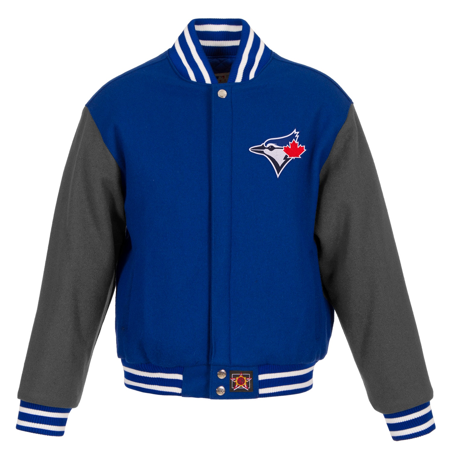 Men's Toronto Blue Jays JH Design Royal/Gray Big & Tall All-Wool Jacket with Embroidered Front Logo