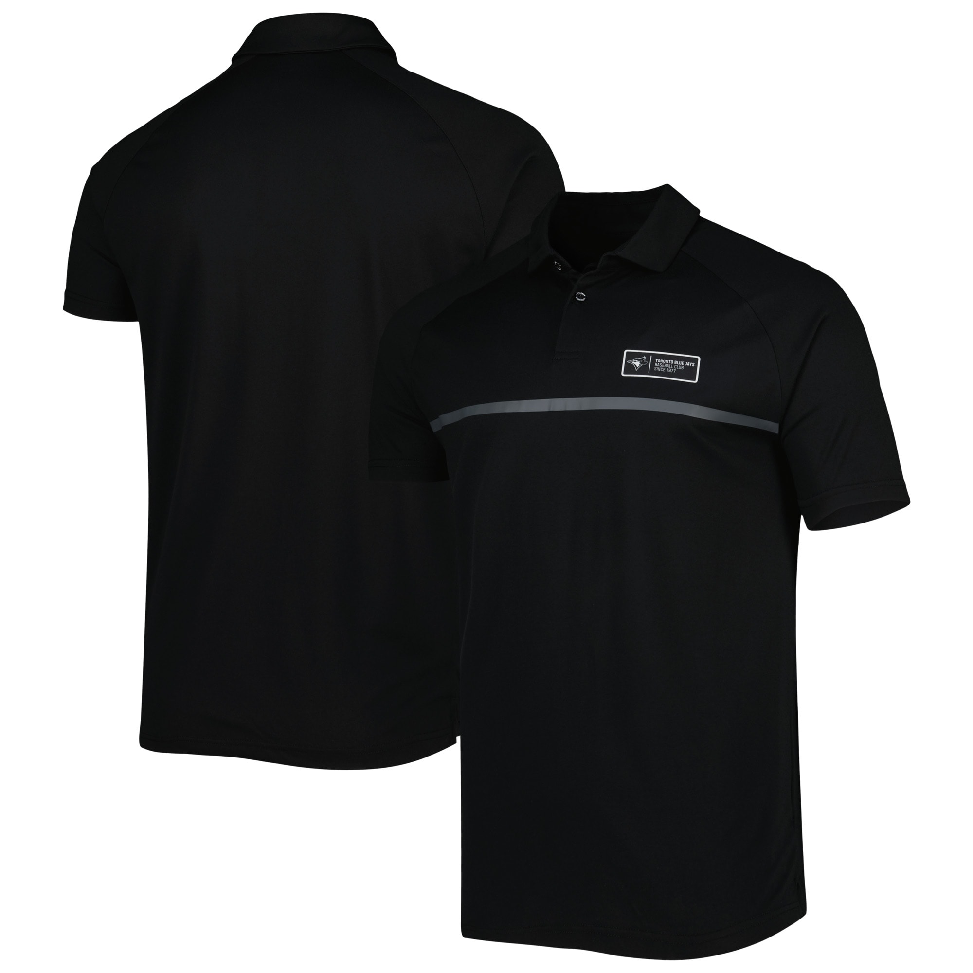 Men's Toronto Blue Jays Levelwear Black Sector Raglan Polo