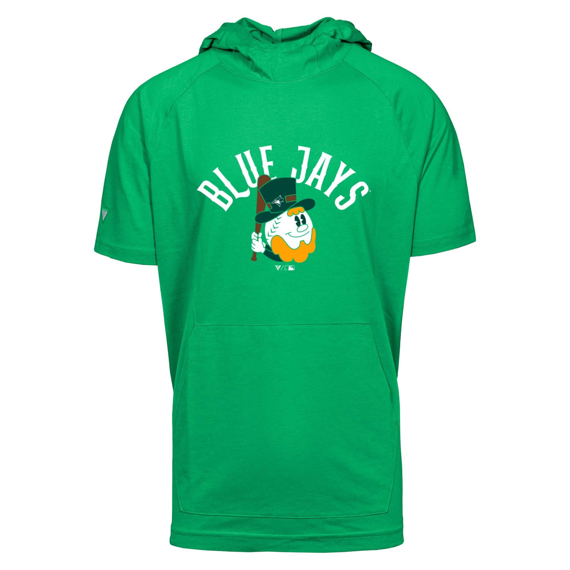 Men's Toronto Blue Jays  Levelwear Green St. Patrick's Day Phase Short Sleeve Raglan Hoodie