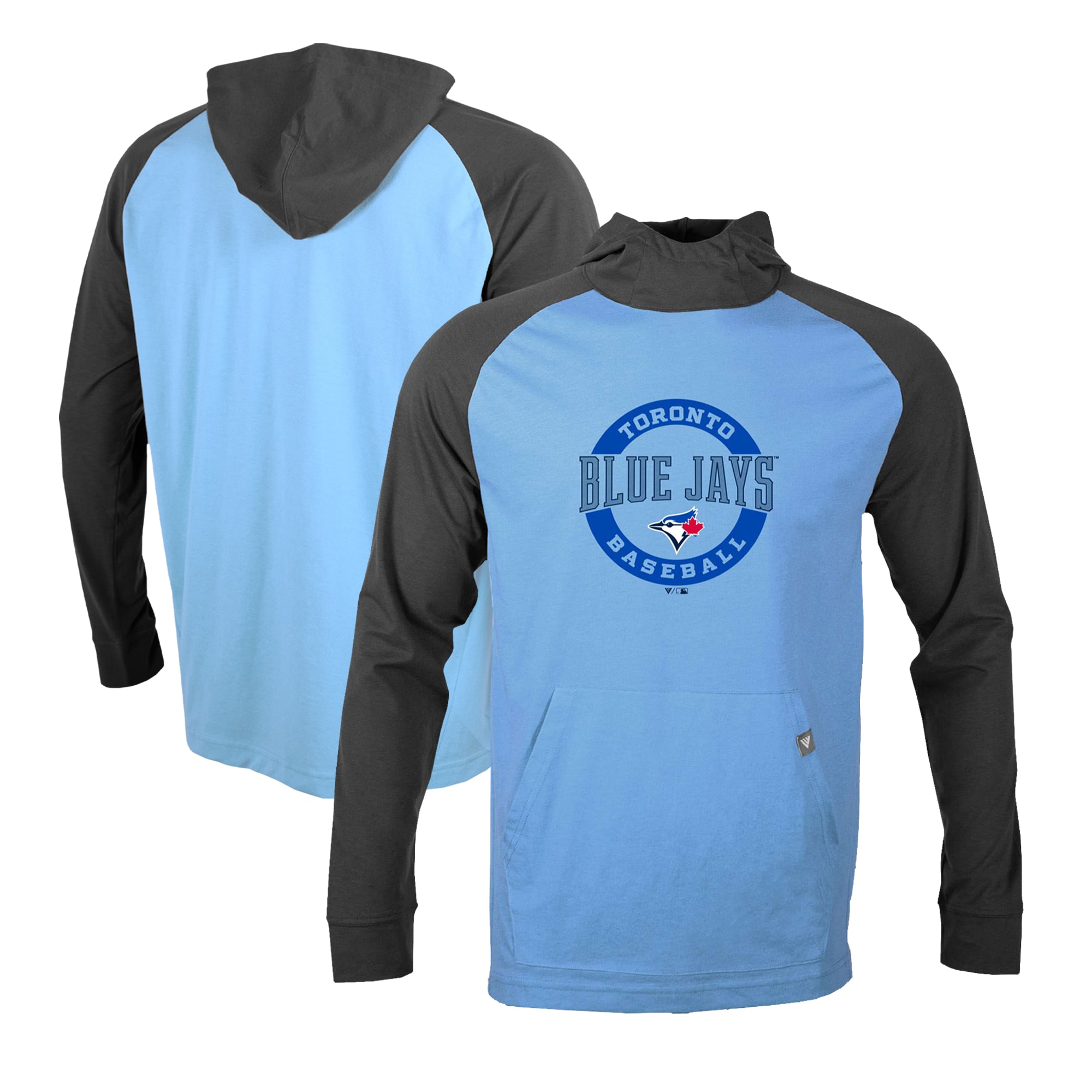 Men's Toronto Blue Jays  Levelwear Powder Blue/Charcoal Uproar Farm Team Pullover Hoodie