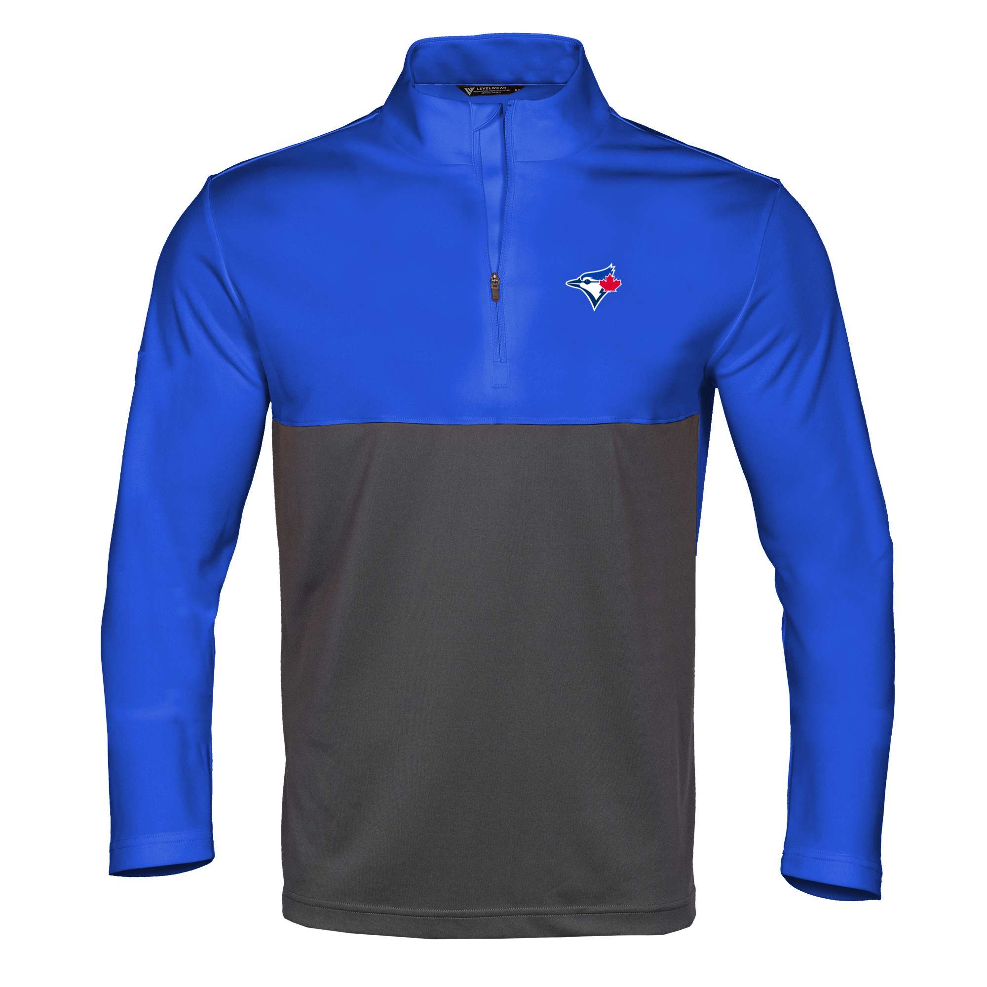 Men's Toronto Blue Jays  Levelwear Royal/Charcoal Pursue Insignia 2.0 Quarter-Zip Pullover Top
