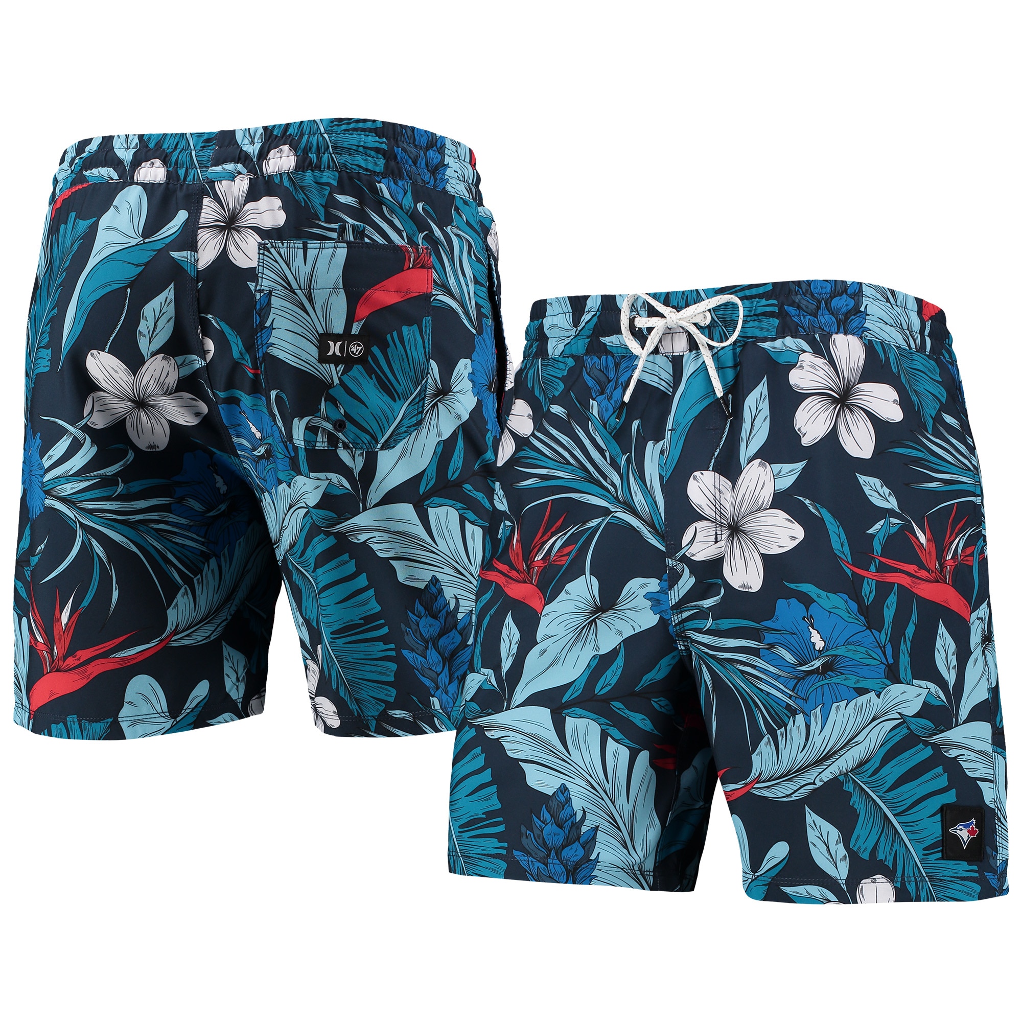Men's Toronto Blue Jays Navy Hurley x '47 Cannonball Tropics Swim Shorts
