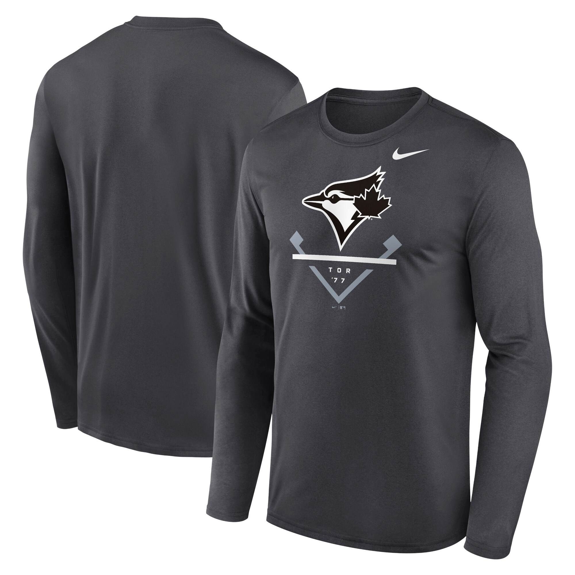 Men's Toronto Blue Jays Nike Anthracite Icon Legend Performance Long Sleeve T-Shirt