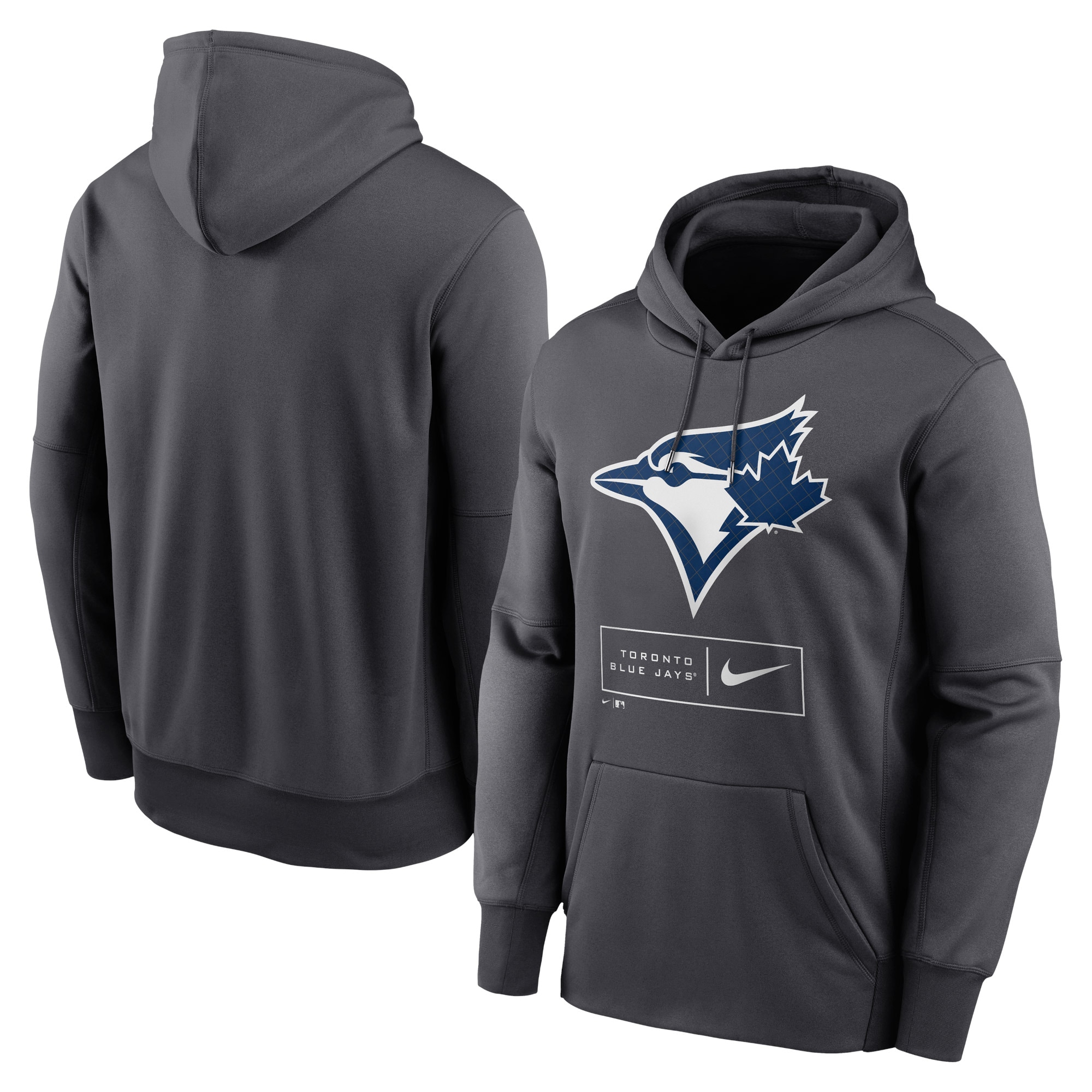 Men's Toronto Blue Jays Nike Anthracite Season Pattern Pullover Hoodie