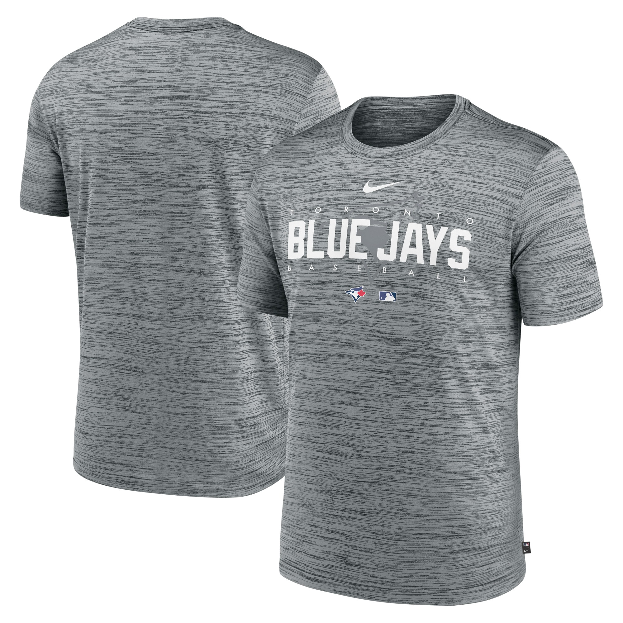 Men's Toronto Blue Jays Nike Heather Gray Authentic Collection Velocity Performance Practice T-Shirt