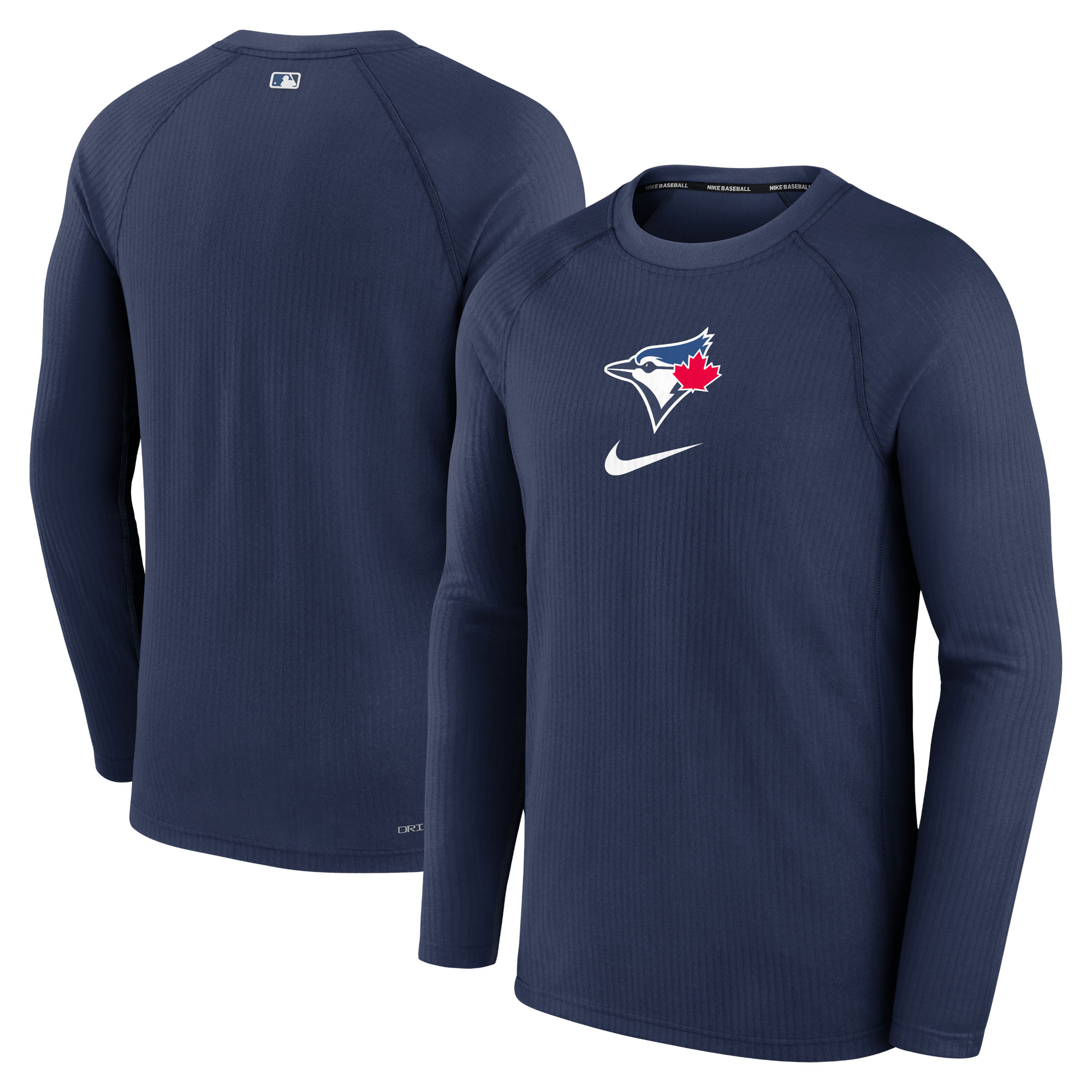 Men's Toronto Blue Jays Nike Navy Authentic Collection Game Raglan Performance Long Sleeve T-Shirt