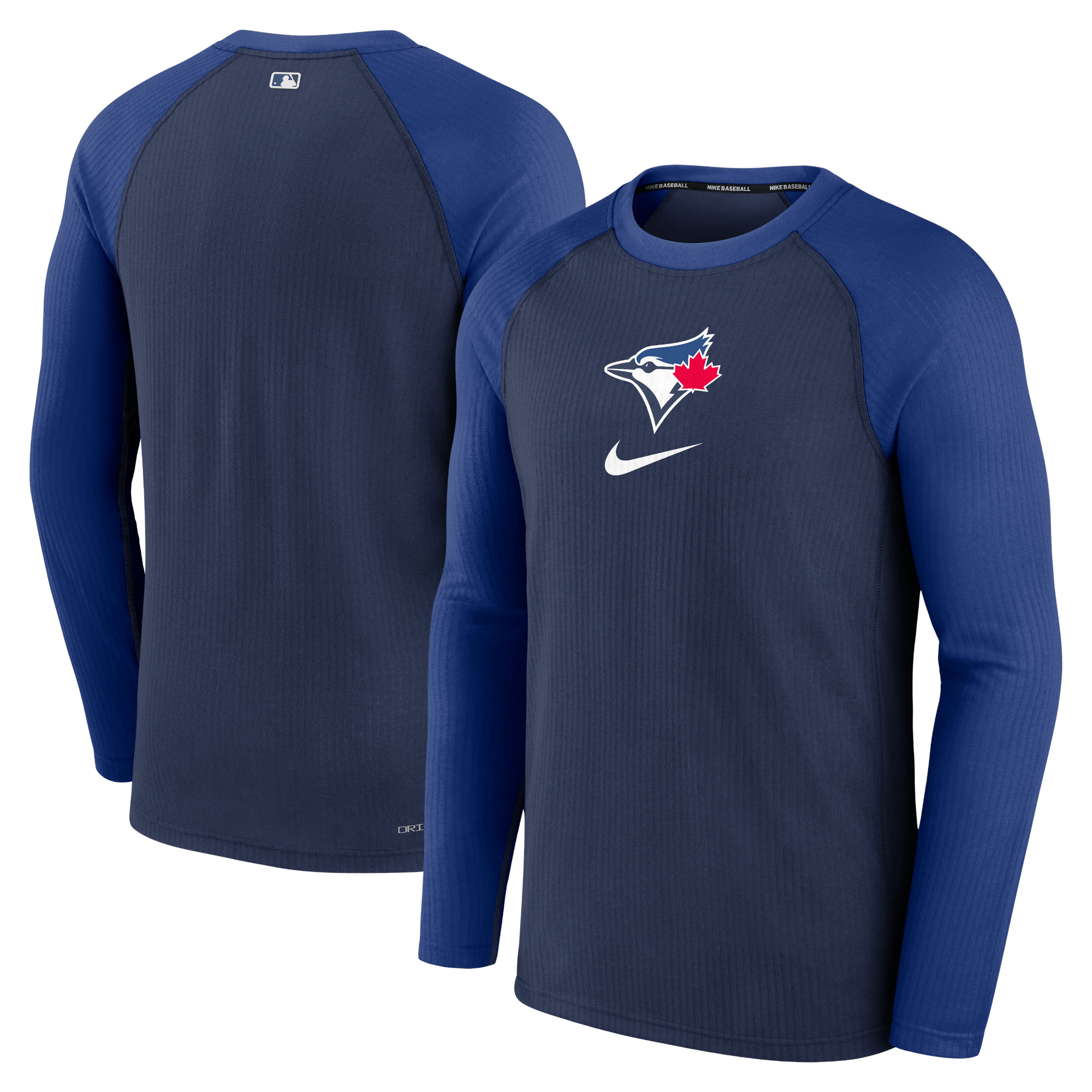 Men's Toronto Blue Jays Nike Navy Authentic Collection Game Raglan Performance Long Sleeve T-Shirt