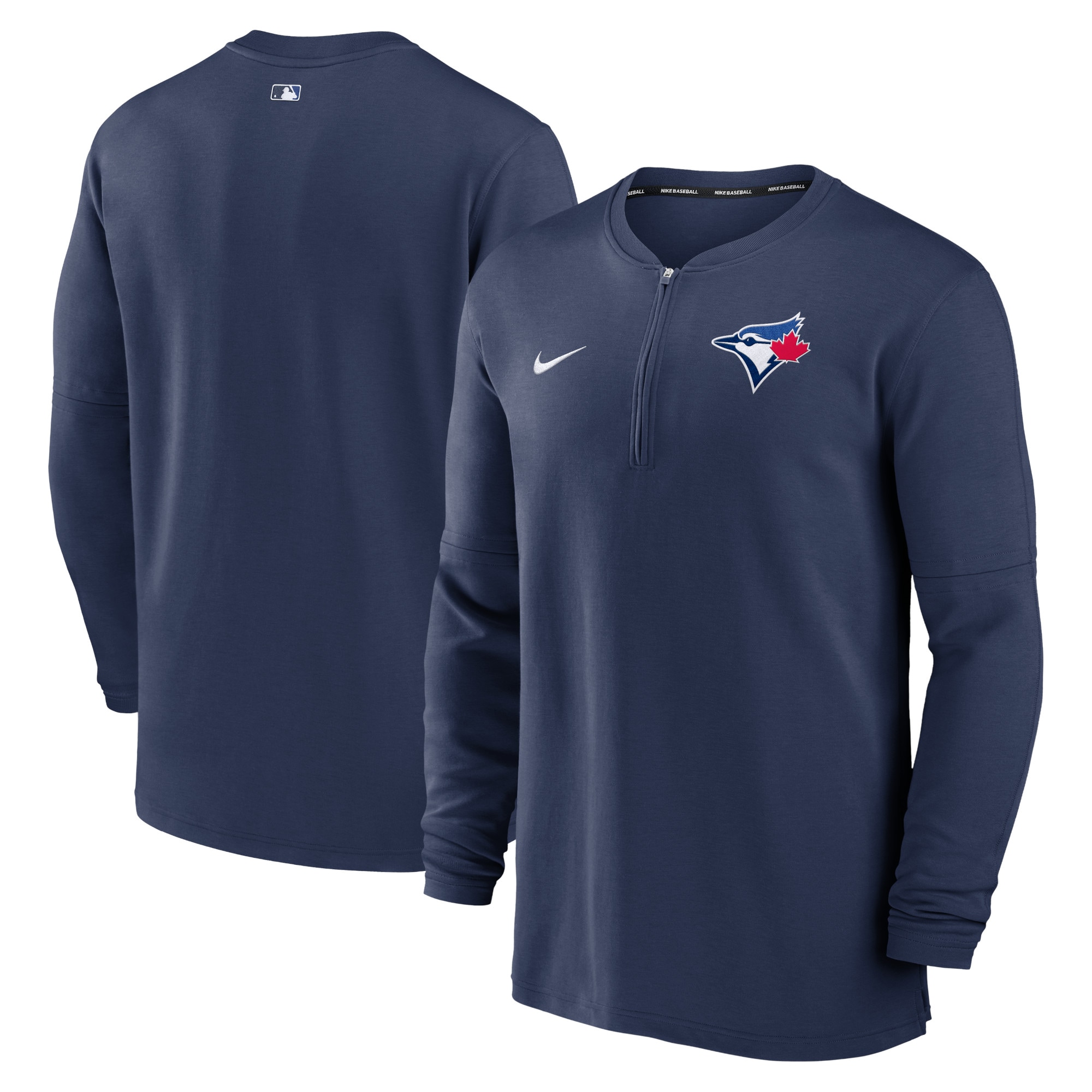 Men's Toronto Blue Jays Nike Navy Authentic Collection Game Time Performance Quarter-Zip Top