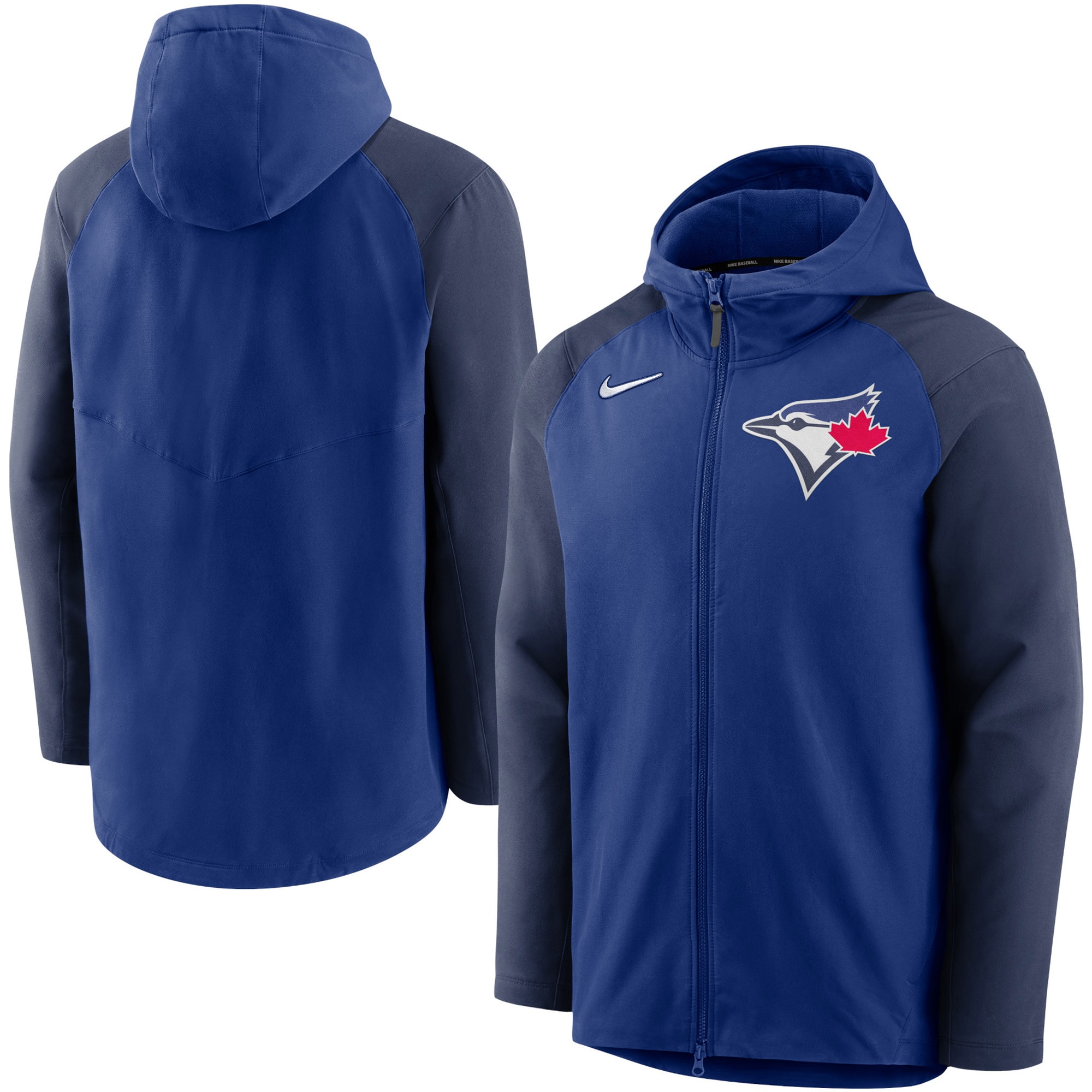 Men's Toronto Blue Jays Nike Royal/Navy Authentic Collection Performance Raglan Full-Zip Hoodie