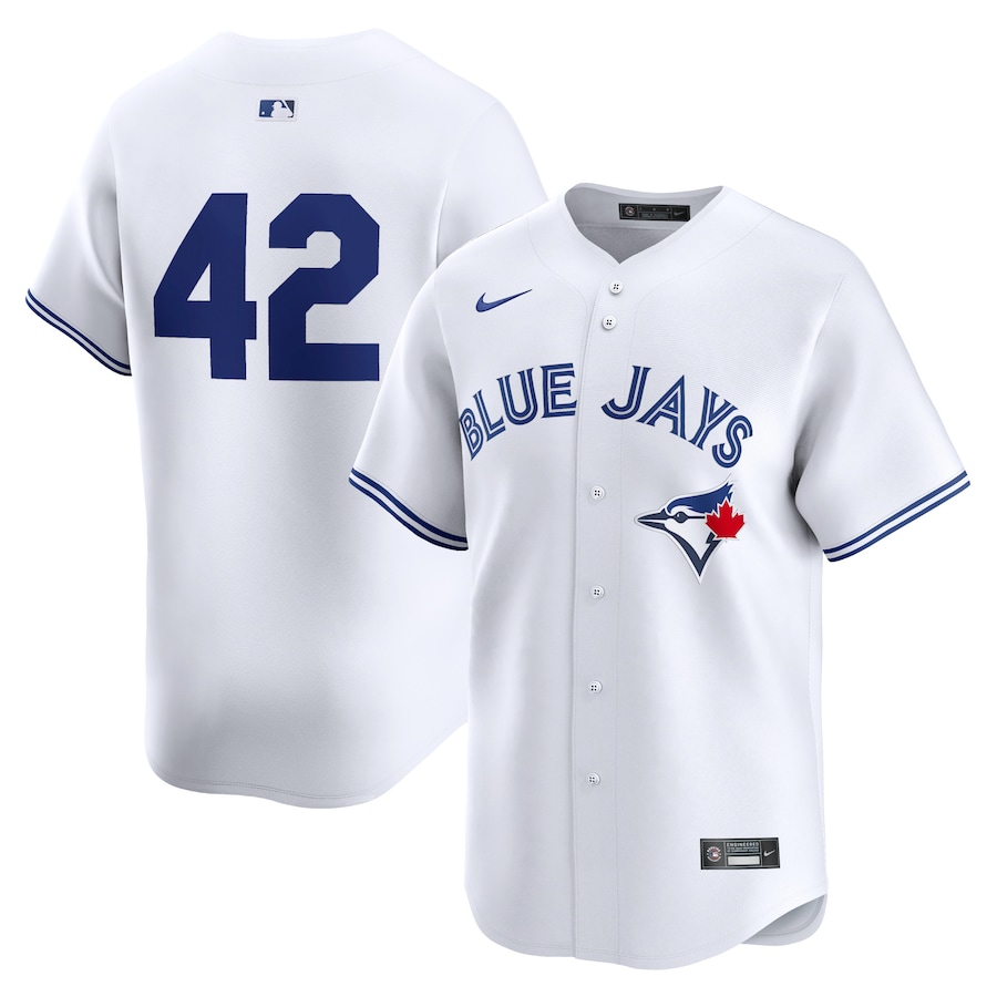 Men's Toronto Blue Jays Nike White 2024 Jackie Robinson Day Home Limited Jersey