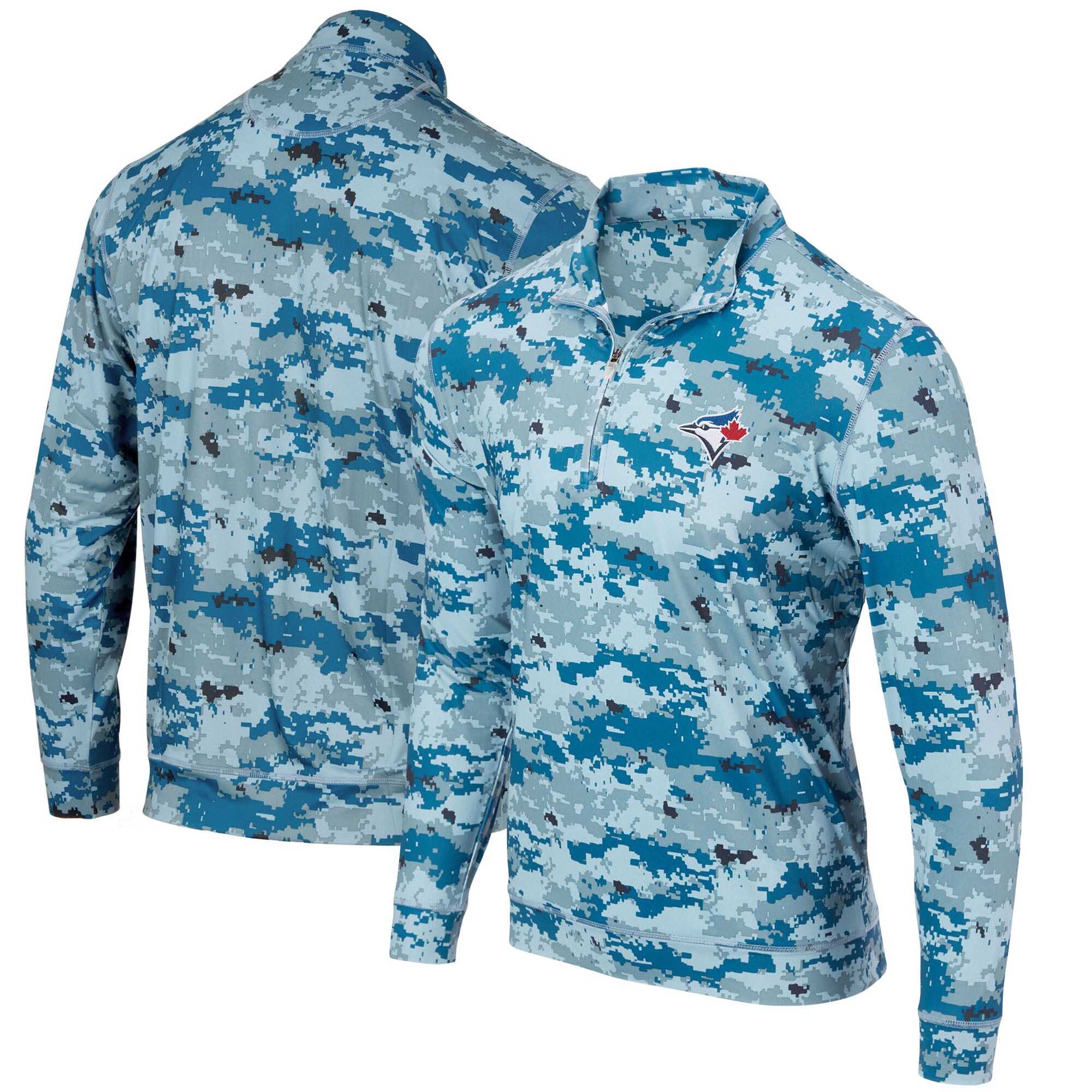 Men's Toronto Blue Jays Royal Digital Camo Performance Quarter-Zip Pullover Jacket
