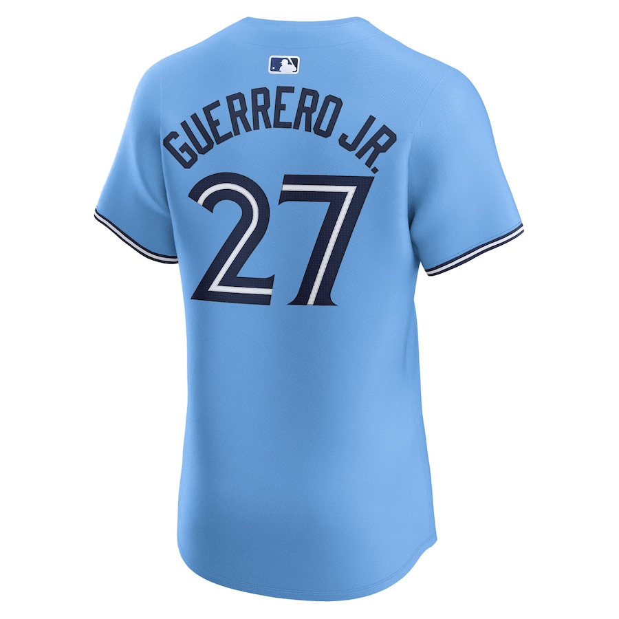 Men's Toronto Blue Jays Vladimir Guerrero Jr. Nike Powder Blue Alternate Elite Player Jersey - Image 3