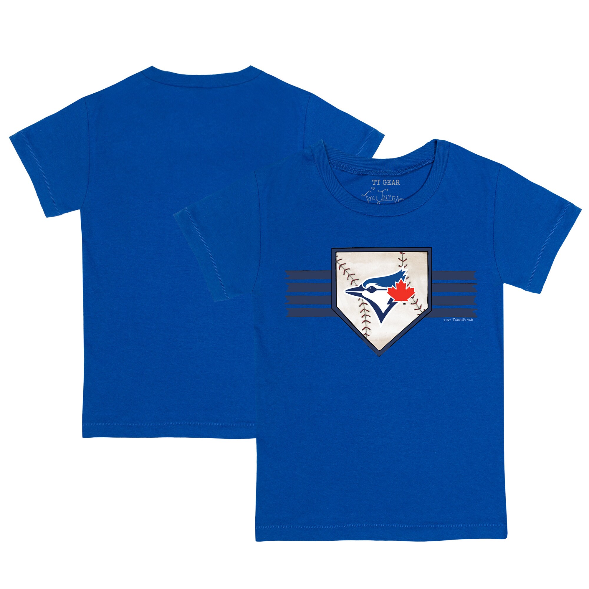 Toddler Toronto Blue Jays Tiny Turnip Royal Base Stripe T-Shirt