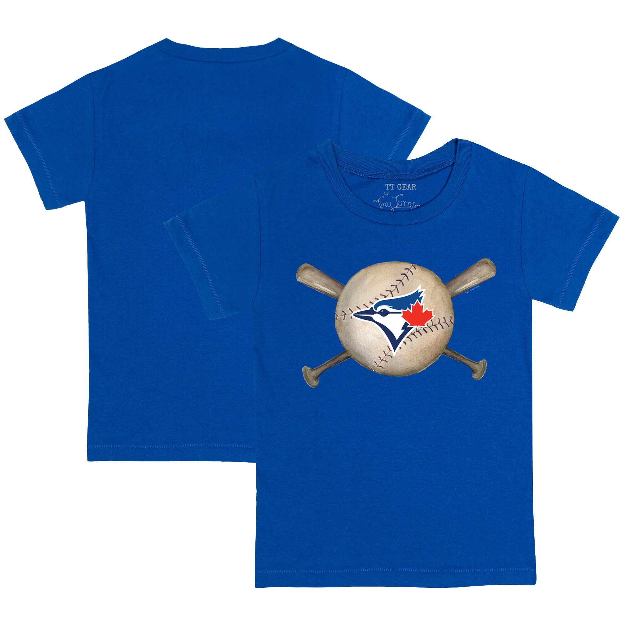 Toddler Toronto Blue Jays Tiny Turnip Royal Baseball Cross Bats T-Shirt