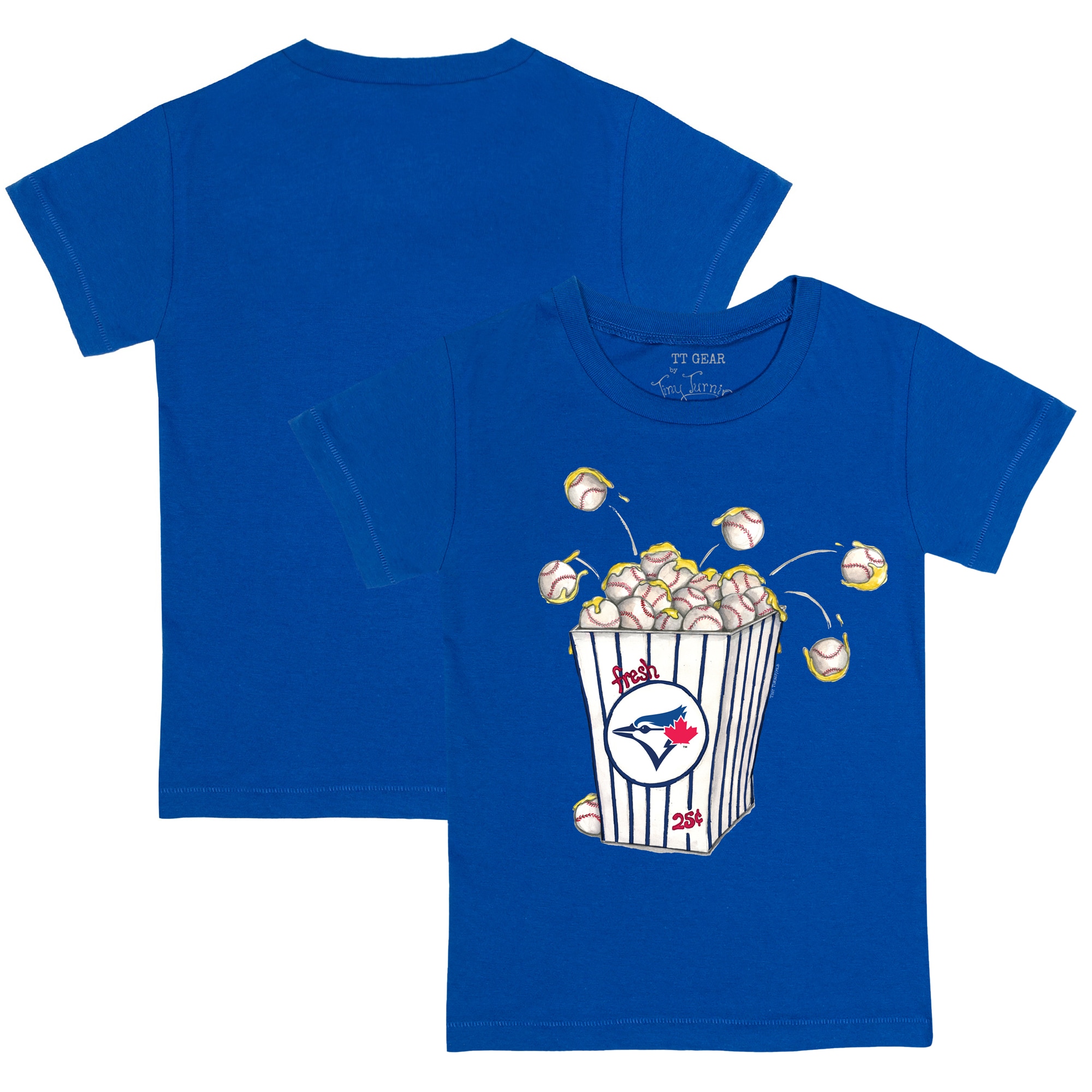 Toddler Toronto Blue Jays Tiny Turnip Royal Popcorn T-Shirt