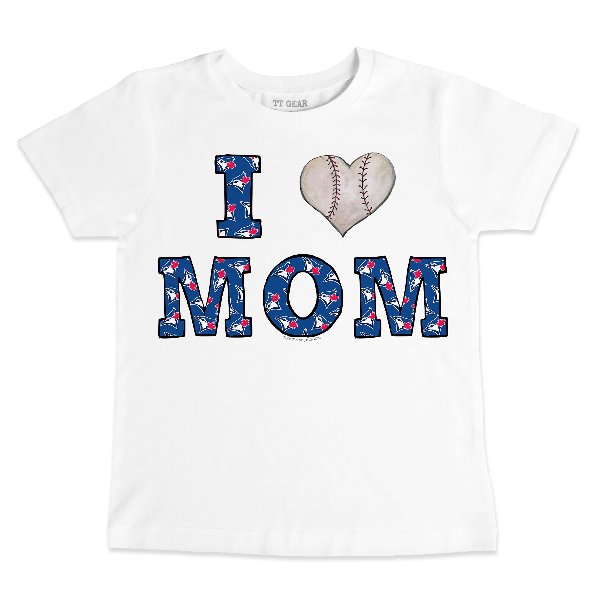 Toddler Toronto Blue Jays Tiny Turnip White Heart Mom T-Shirt