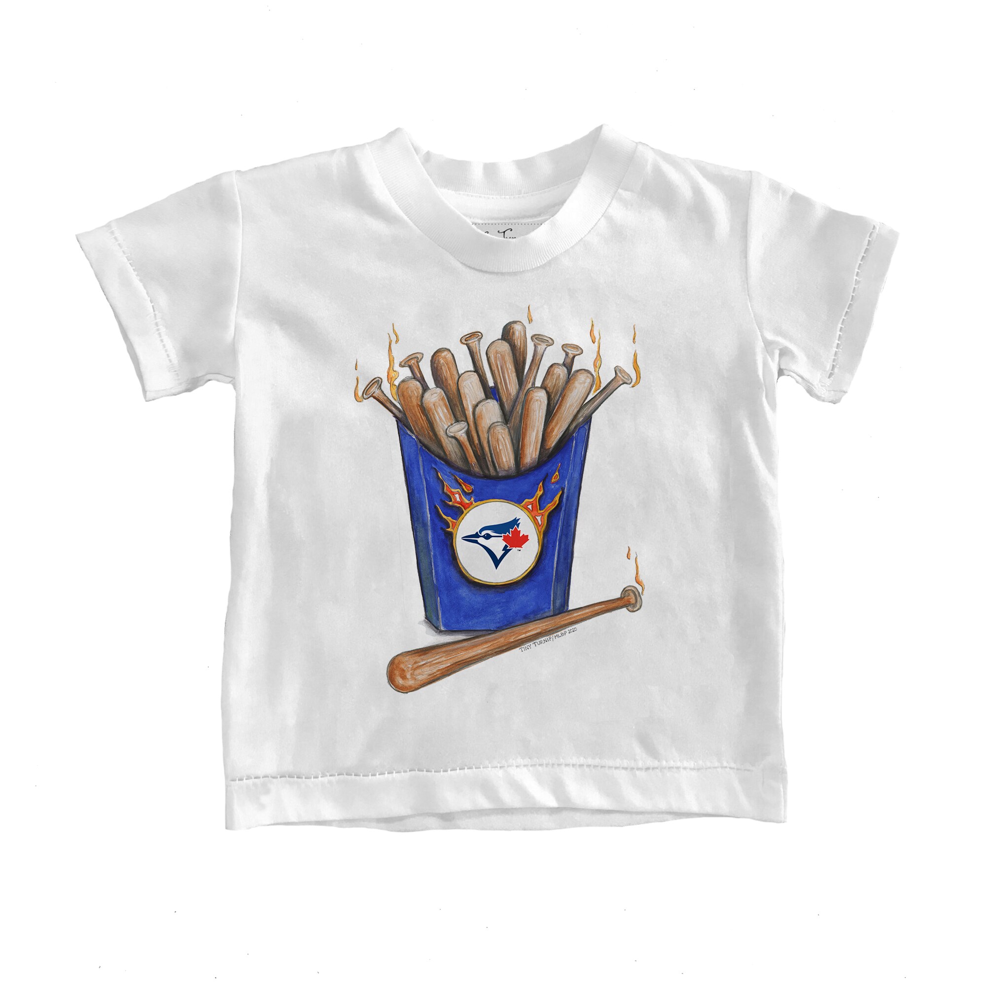 Toddler Toronto Blue Jays Tiny Turnip White Hot Bats T-Shirt