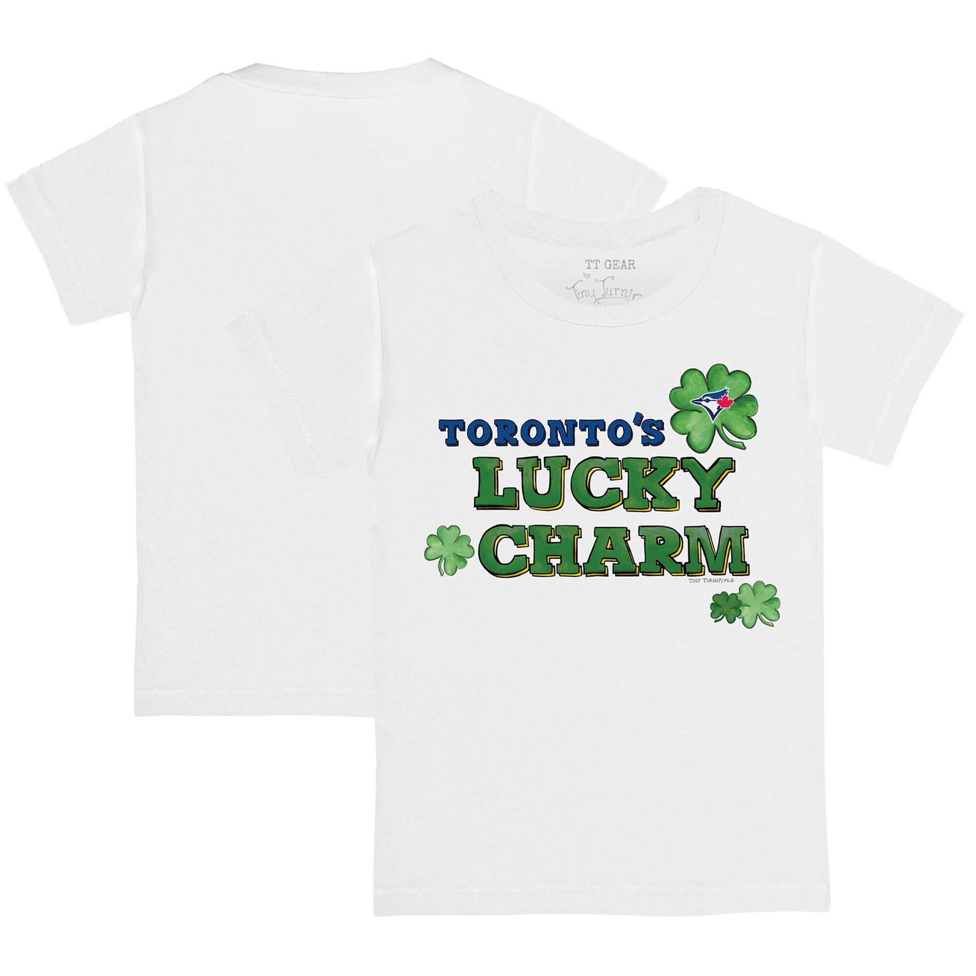 Toddler Toronto Blue Jays Tiny Turnip White Lucky Charm T-Shirt