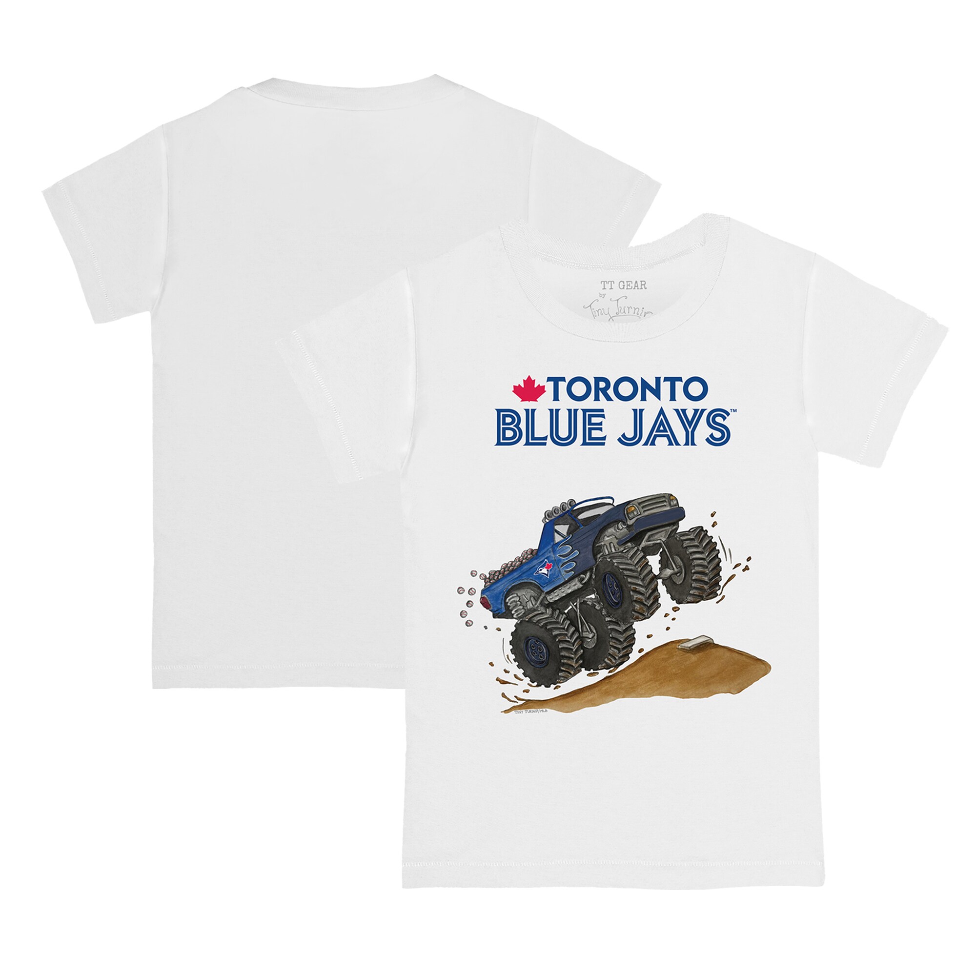 Toddler Toronto Blue Jays Tiny Turnip White Monster Truck T-Shirt