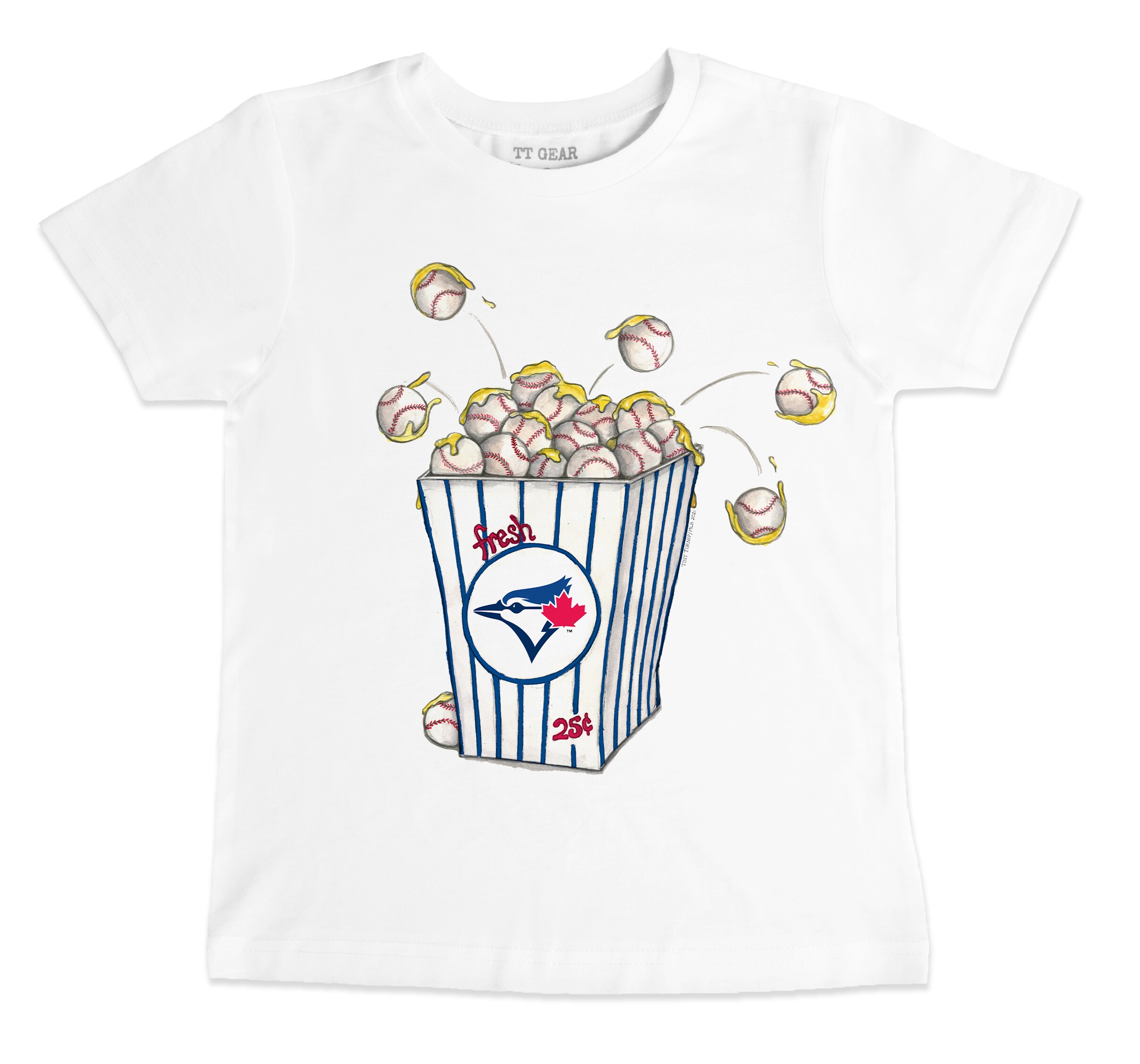 Toddler Toronto Blue Jays Tiny Turnip White Popcorn T-Shirt