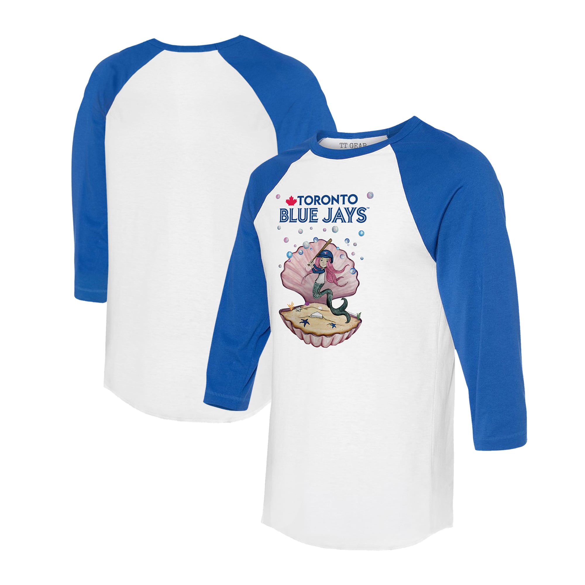 Unisex Toronto Blue Jays Tiny Turnip White/Royal Mermaid 3/4-Sleeve Raglan T-Shirt