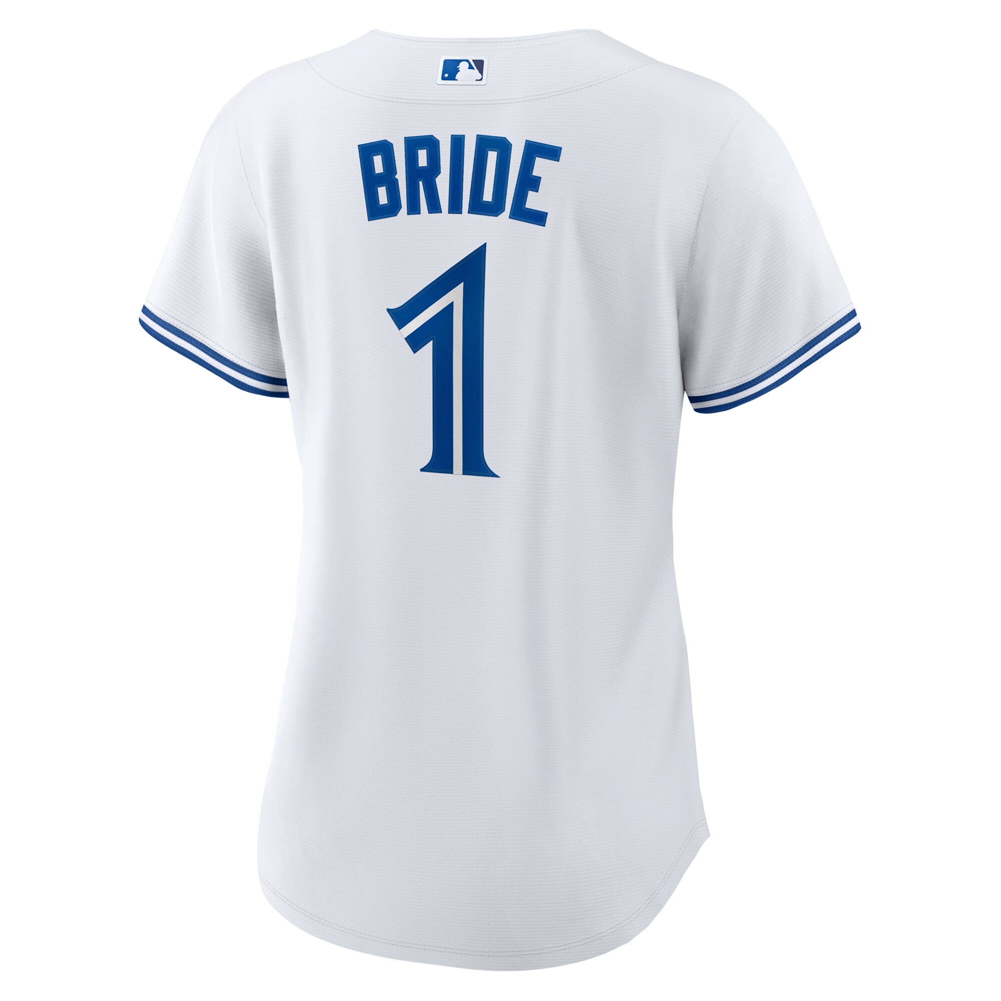 Women's Toronto Blue Jays Nike White #1 Bride Home Replica Jersey - Image 3