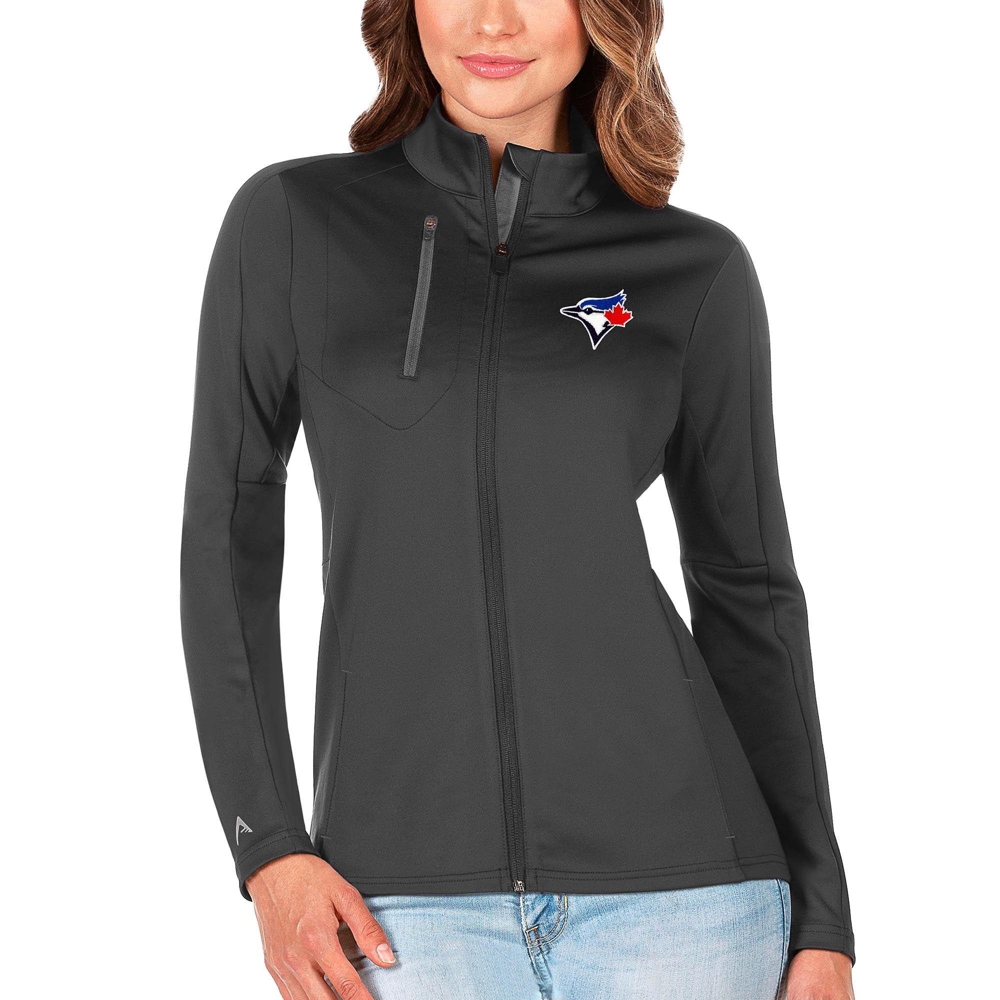 Women's Toronto Blue Jays Antigua Charcoal/Silver Generation Full-Zip Jacket