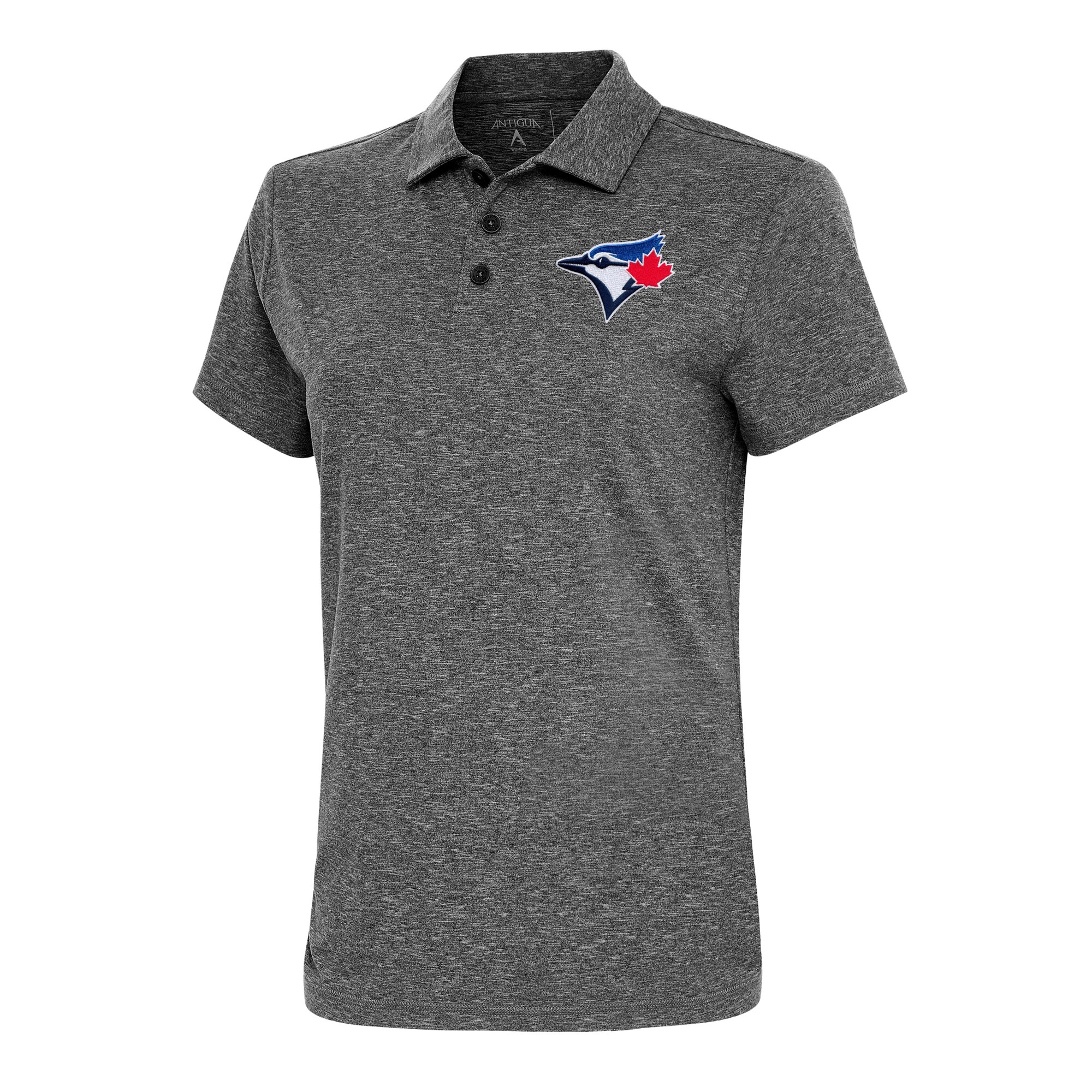 Women's Toronto Blue Jays  Antigua Heather Black Motivated Polo