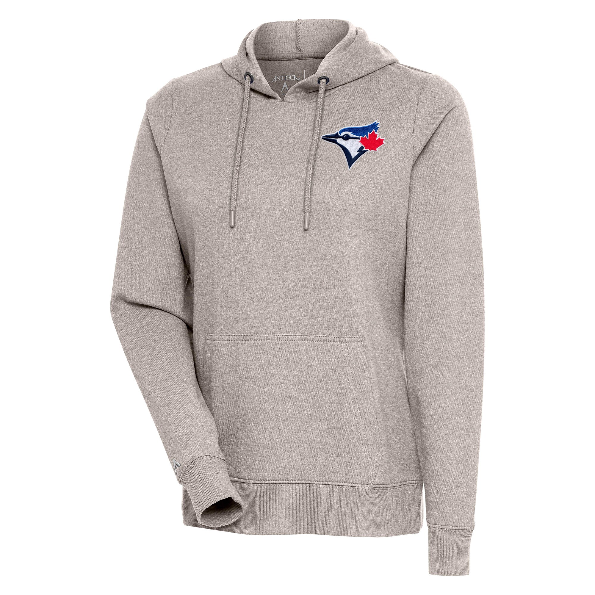 Women's Toronto Blue Jays Antigua Oatmeal Action Pullover Hoodie