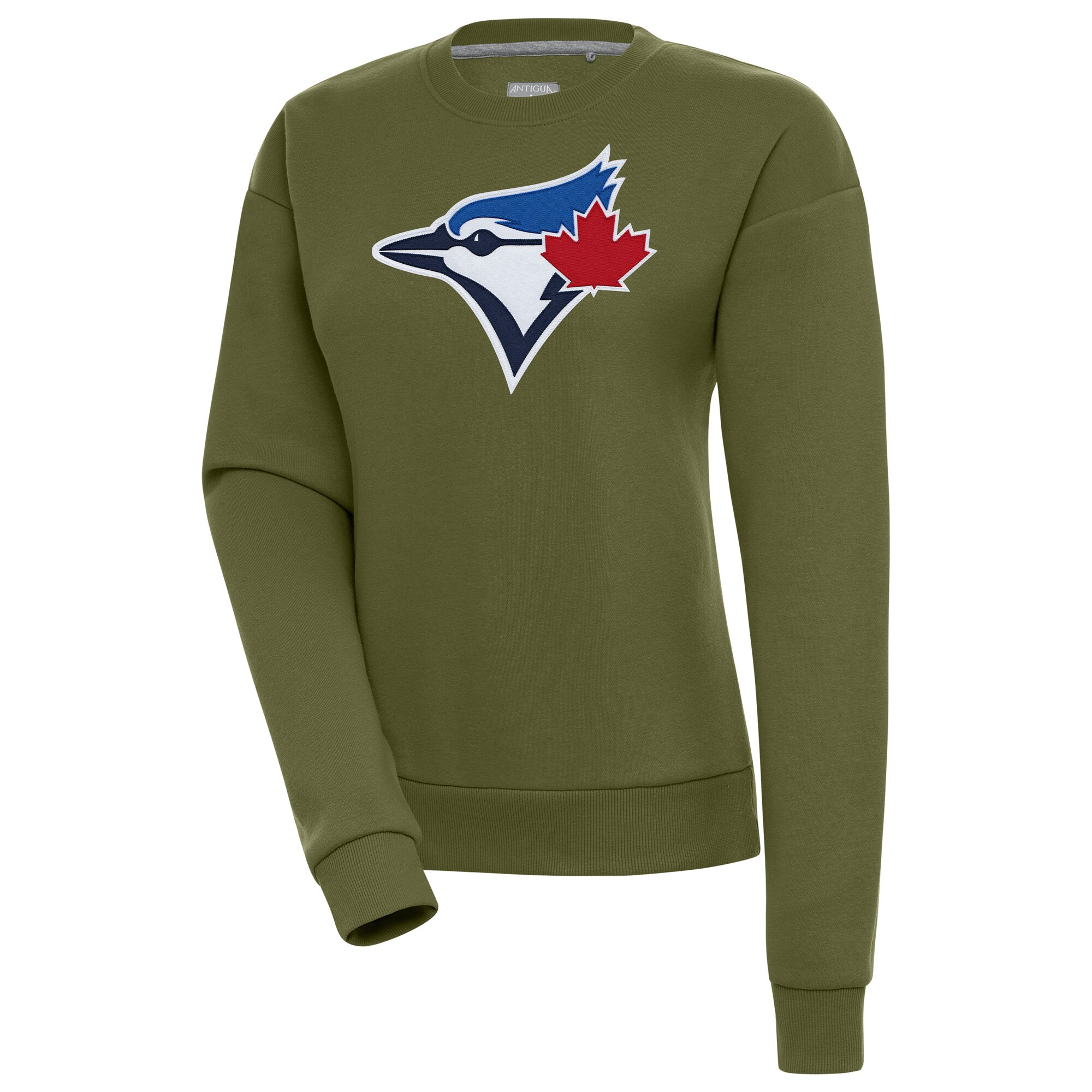 Women's Toronto Blue Jays Antigua Olive Victory Pullover Sweatshirt