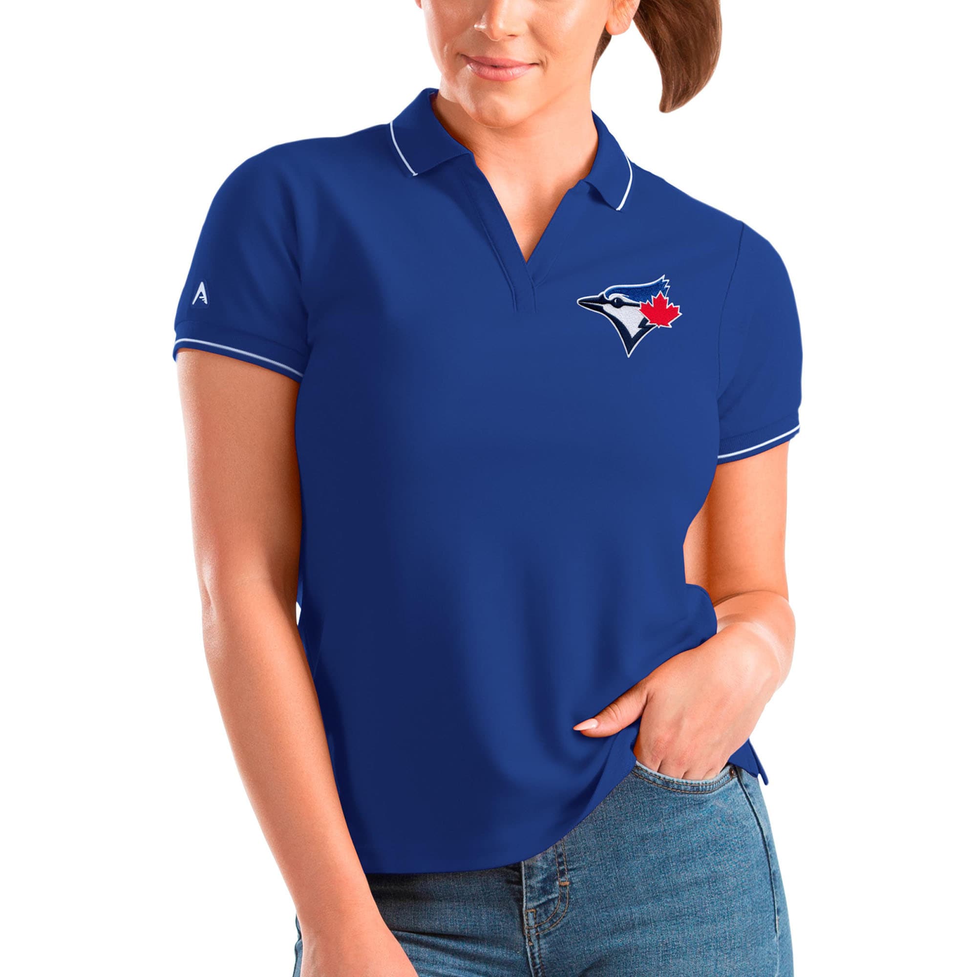 Women's Toronto Blue Jays Antigua Royal Affluent Polo