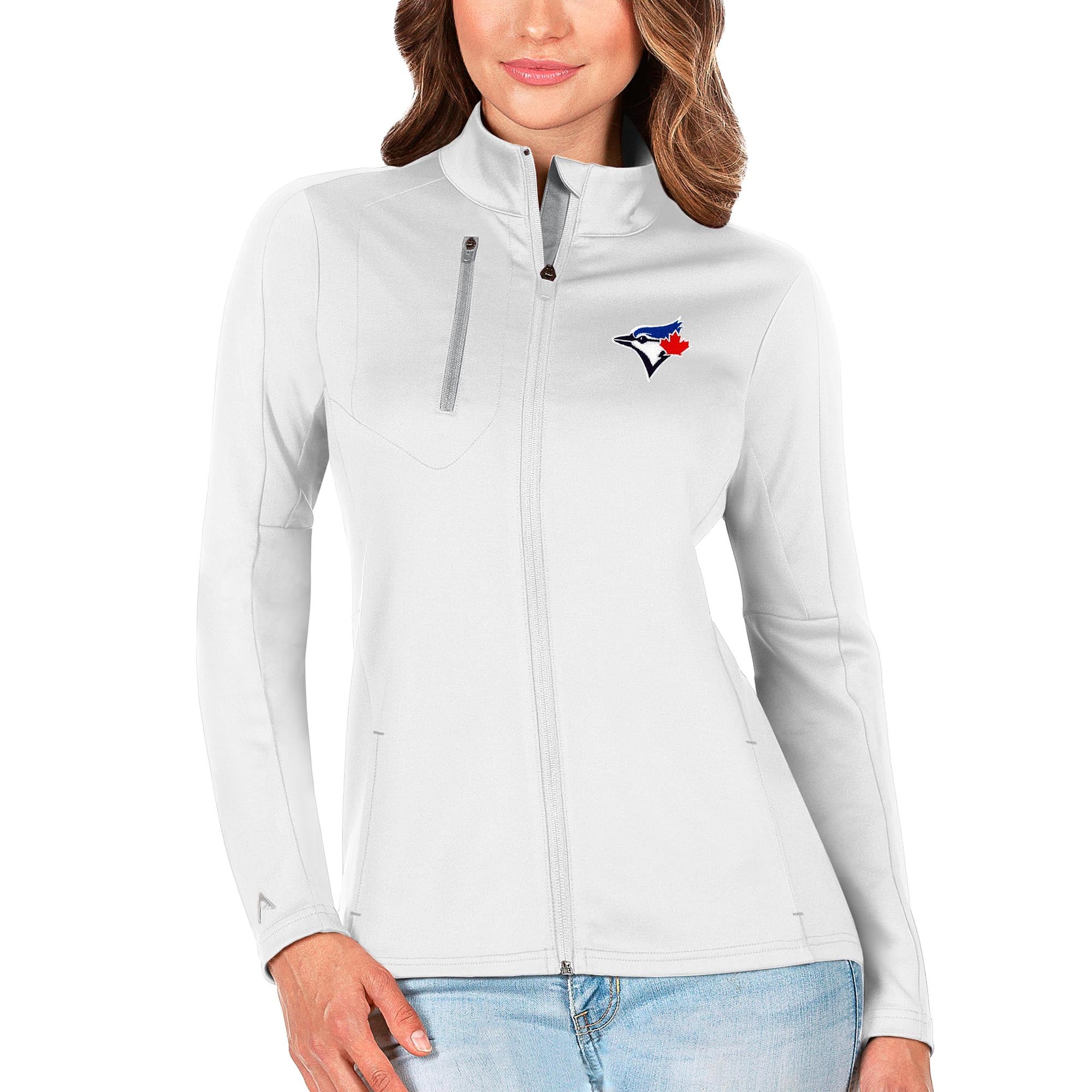 Women's Toronto Blue Jays Antigua White/Silver Generation Full-Zip Jacket