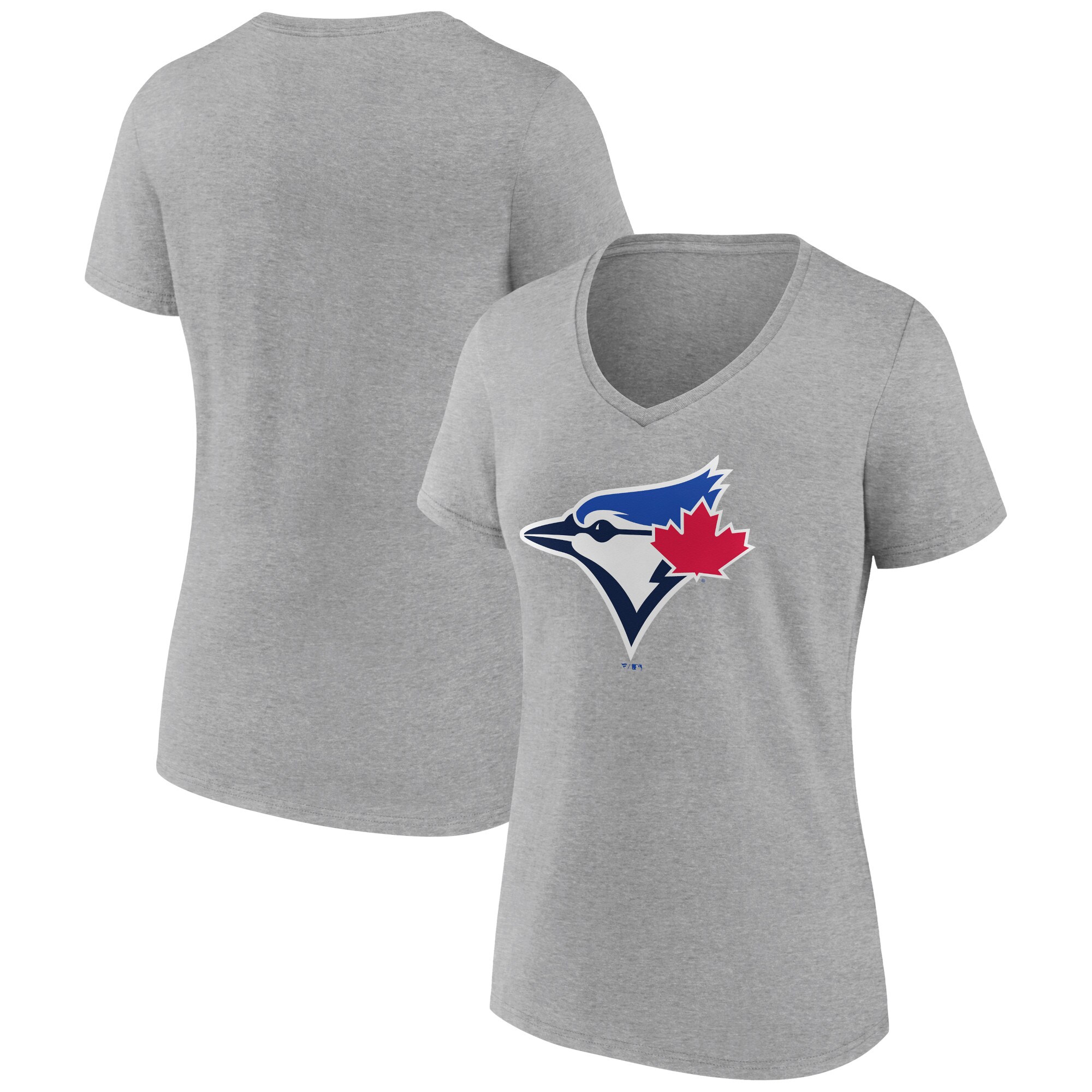 Women's Toronto Blue Jays Ash Secondary Color Primary Logo T-Shirt