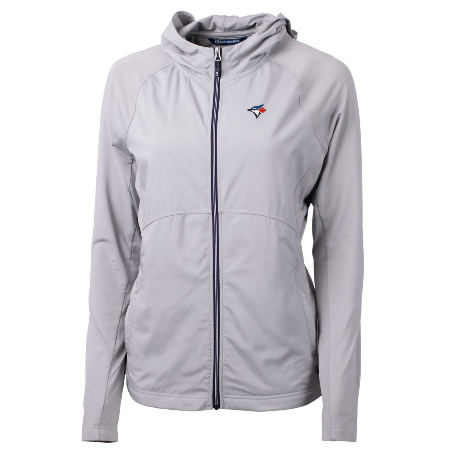 Women's Toronto Blue Jays Cutter & Buck Gray Adapt Eco Knit Full-Zip Jacket