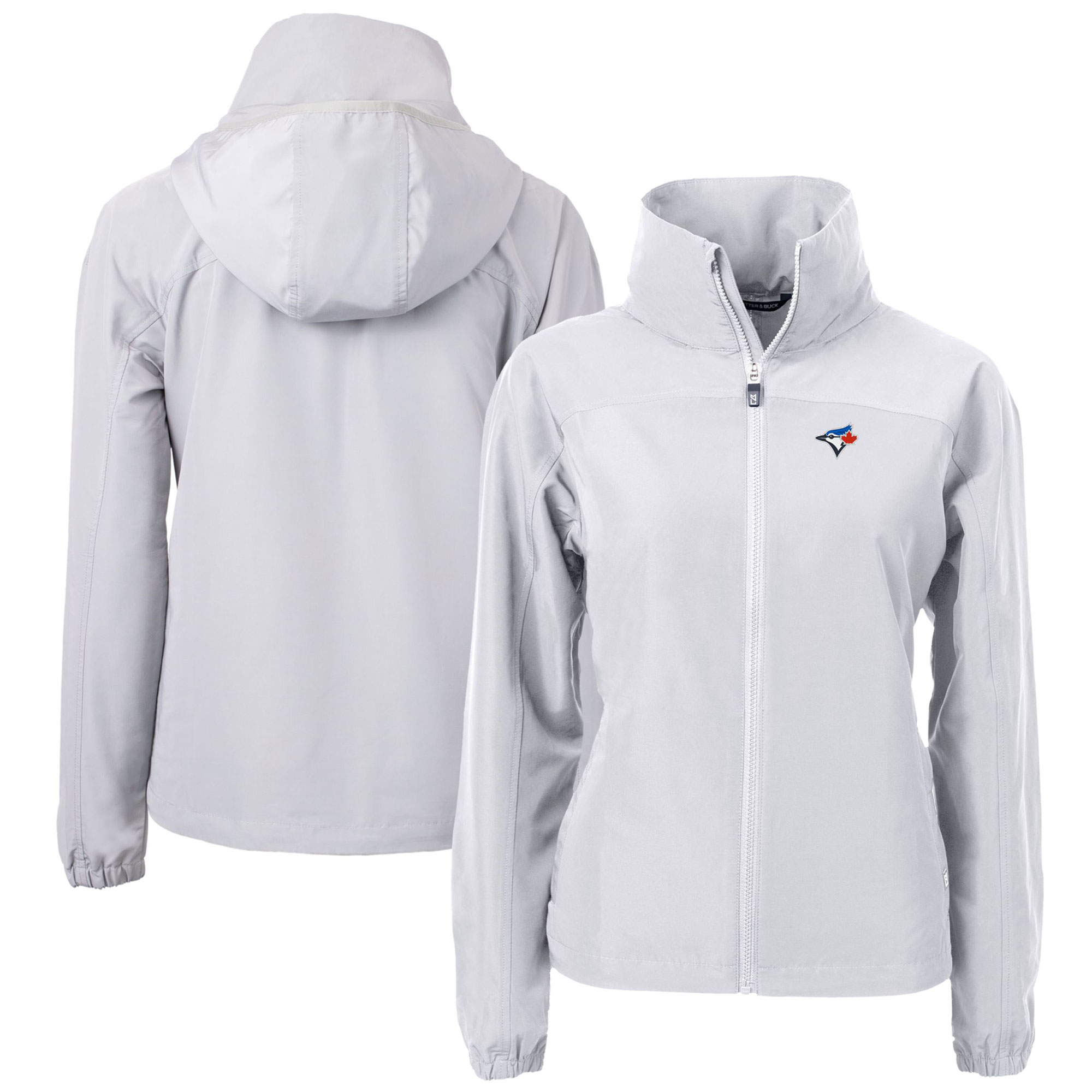 Women's Toronto Blue Jays  Cutter & Buck Gray Charter Eco Recycled Full-Zip Jacket