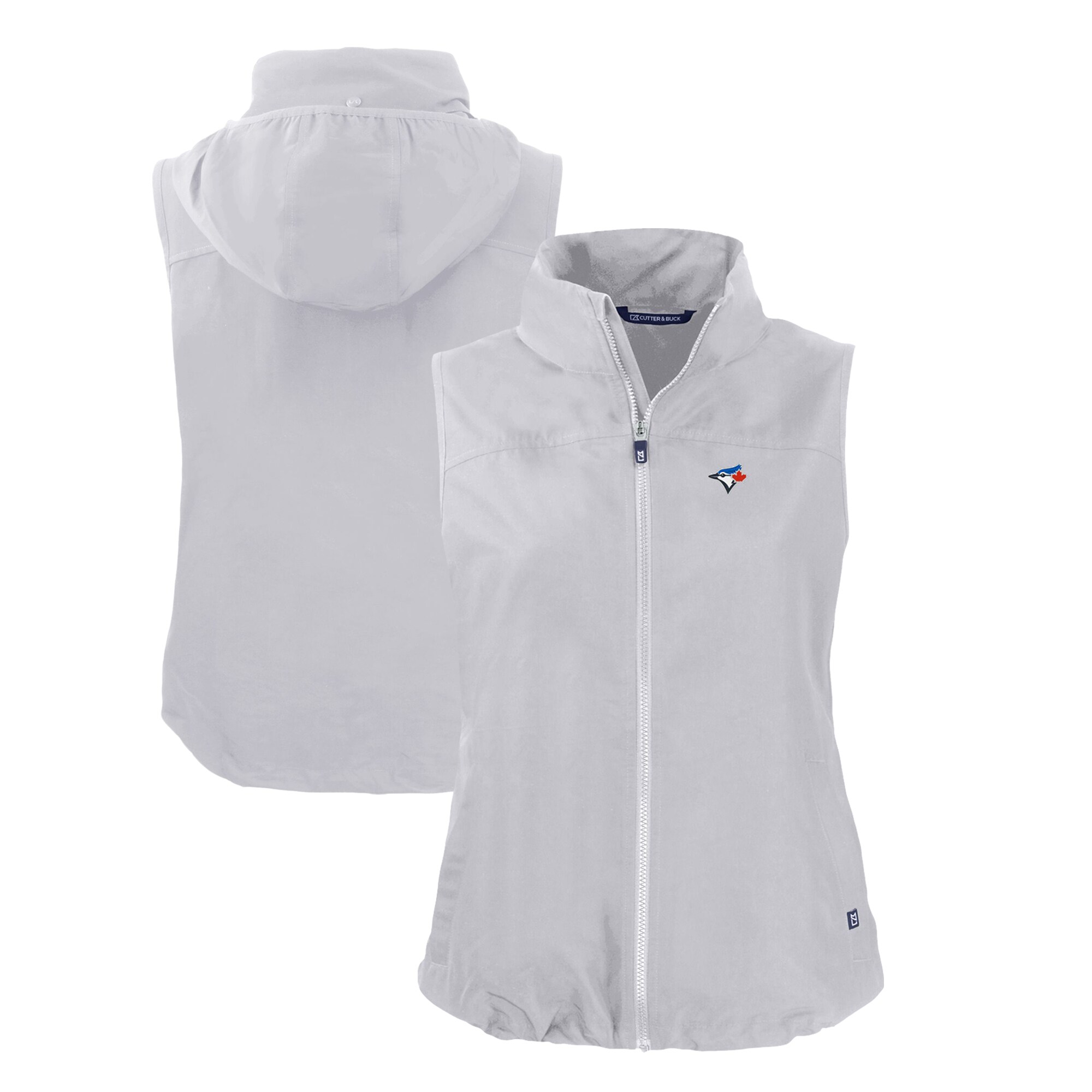 Women's Toronto Blue Jays  Cutter & Buck Gray Charter Eco Recycled Full-Zip Vest