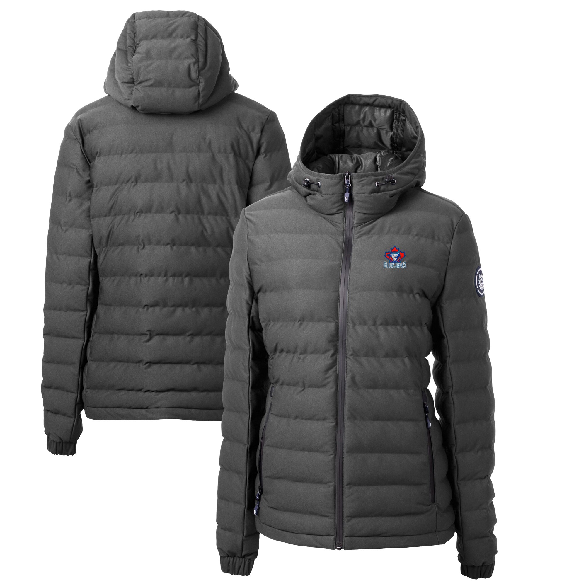 Women's Toronto Blue Jays Cutter & Buck Gray Cooperstown Collection Mission Ridge Repreve Eco Insulated Full-Zip Puffer Jacket