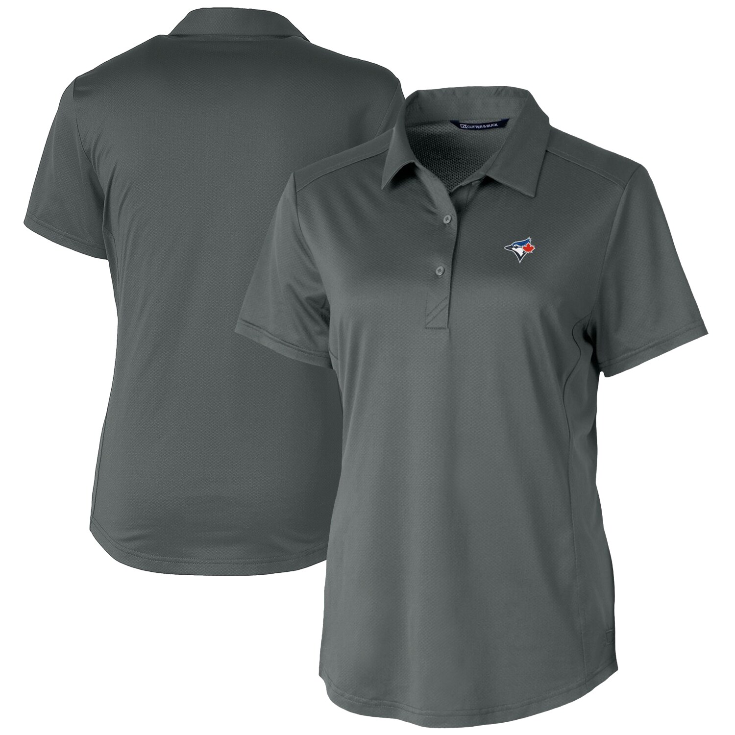 Women's Toronto Blue Jays Cutter & Buck Gray Prospect Textured Stretch Polo