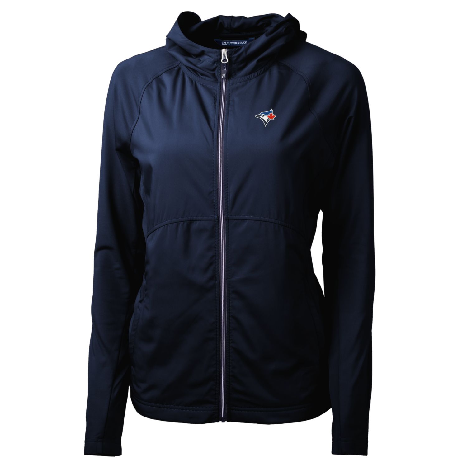 Women's Toronto Blue Jays Cutter & Buck Navy Adapt Eco Knit Full-Zip Jacket