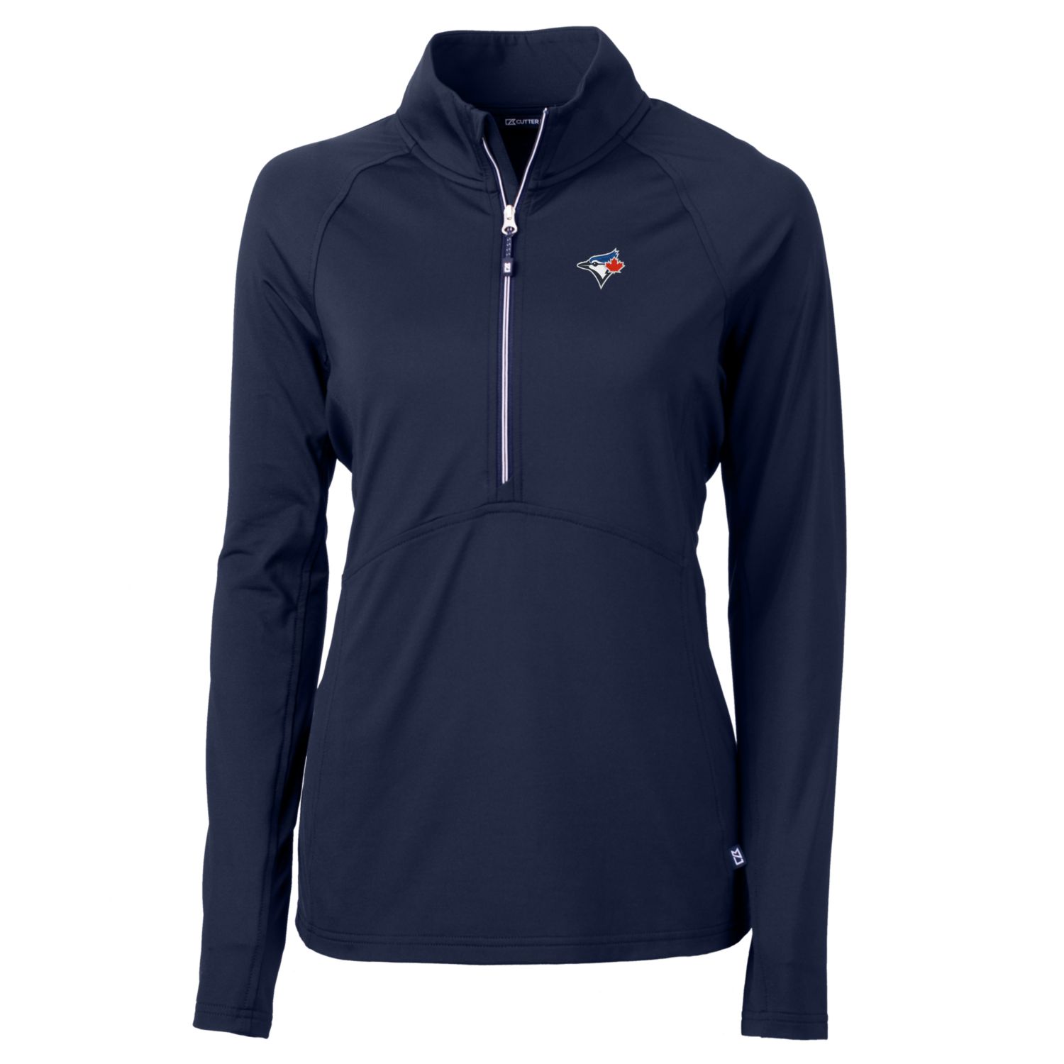 Women's Toronto Blue Jays Cutter & Buck Navy Adapt Eco Knit Stretch Half-Zip Pullover Top