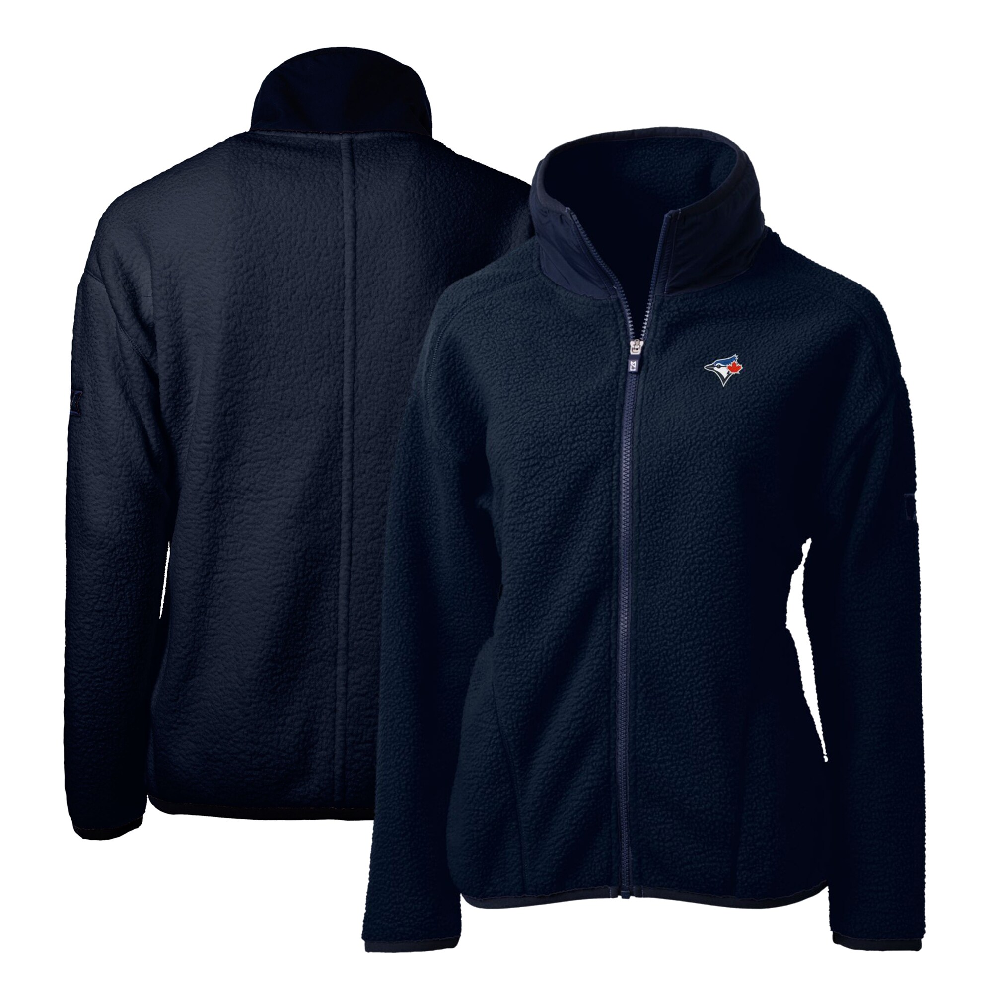 Women's Toronto Blue Jays Cutter & Buck Navy Cascade Eco Sherpa Fleece Full-Zip Jacket