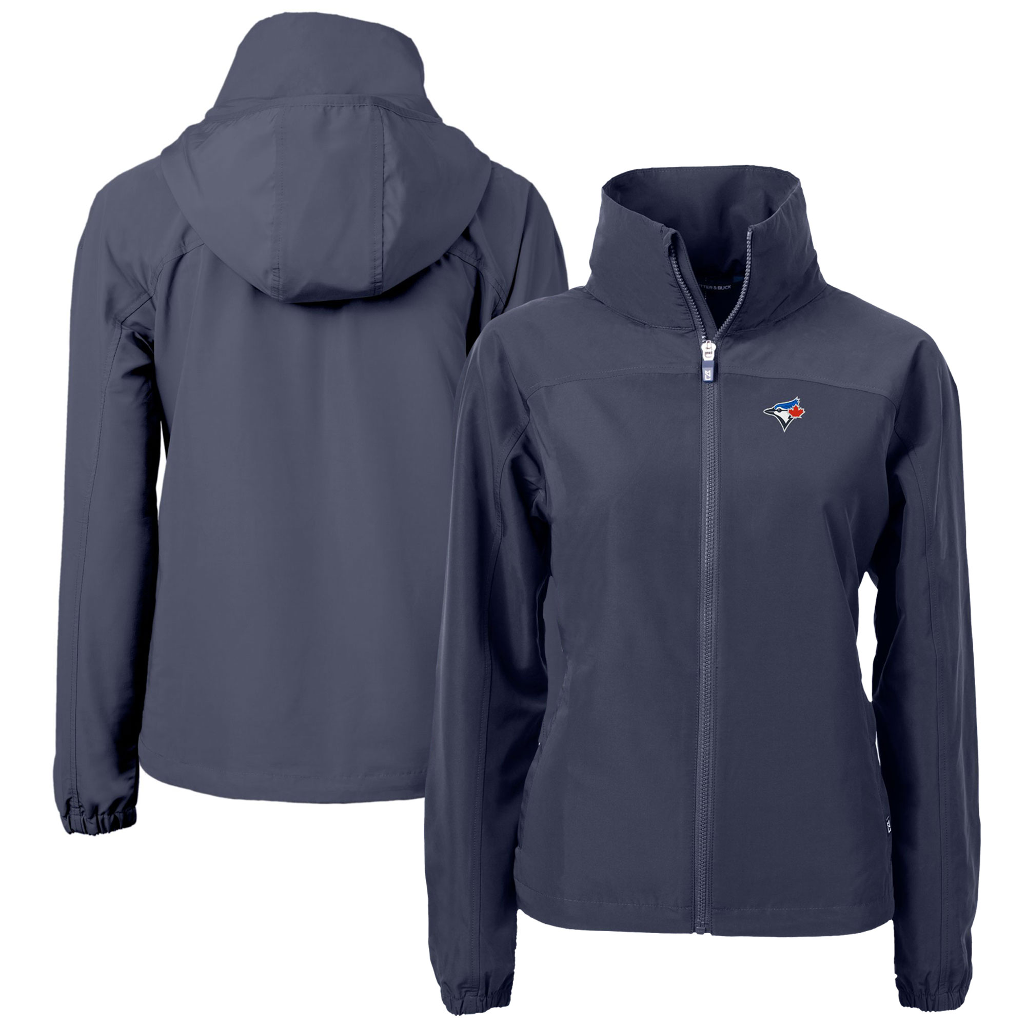Women's Toronto Blue Jays  Cutter & Buck Navy Charter Eco Recycled Full-Zip Jacket