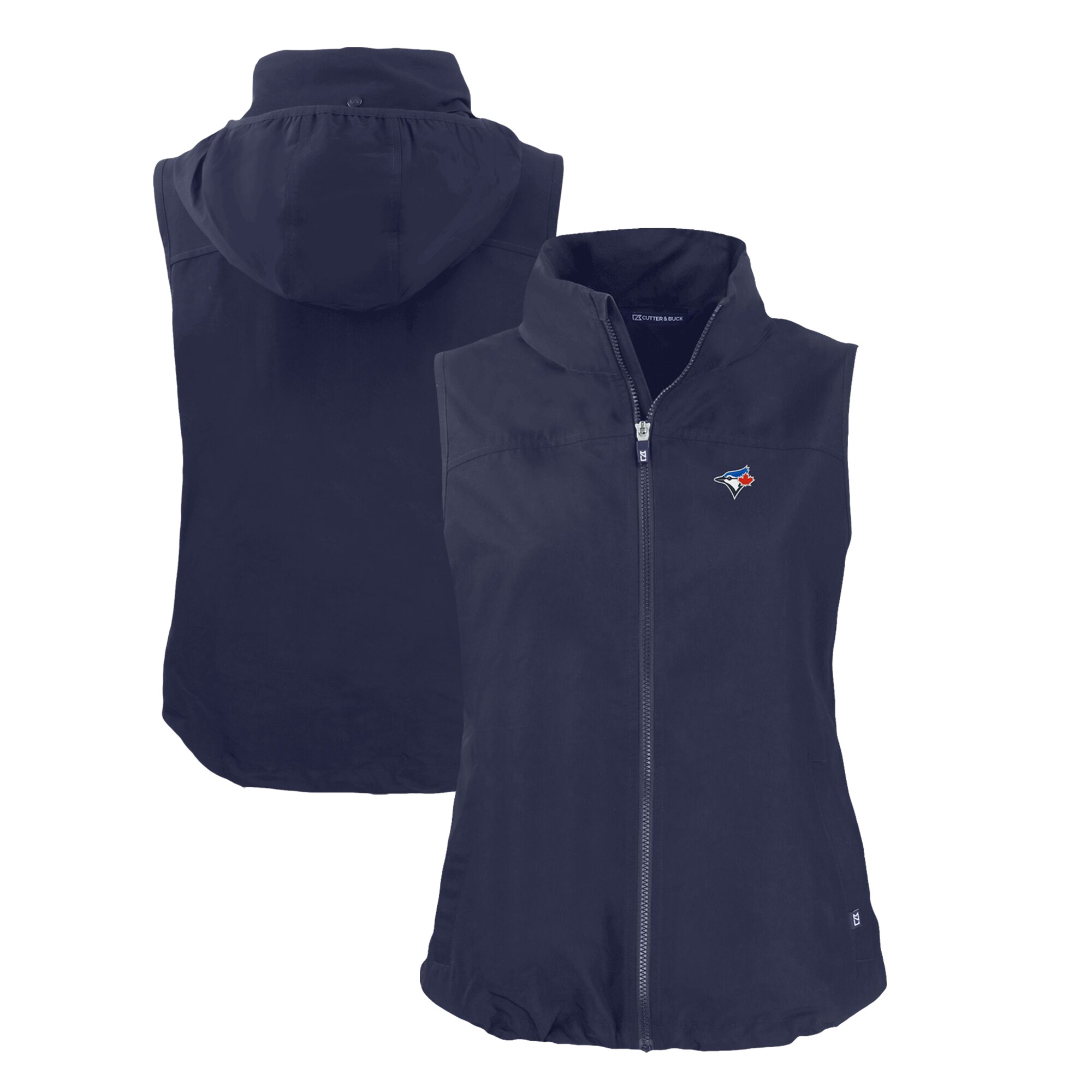 Women's Toronto Blue Jays  Cutter & Buck Navy Charter Eco Recycled Full-Zip Vest