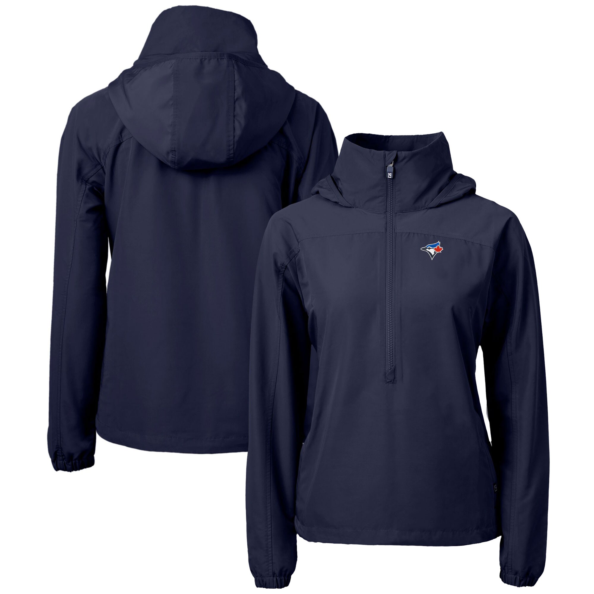 Women's Toronto Blue Jays  Cutter & Buck Navy Charter Eco Recycled Half-Zip Anorak Jacket