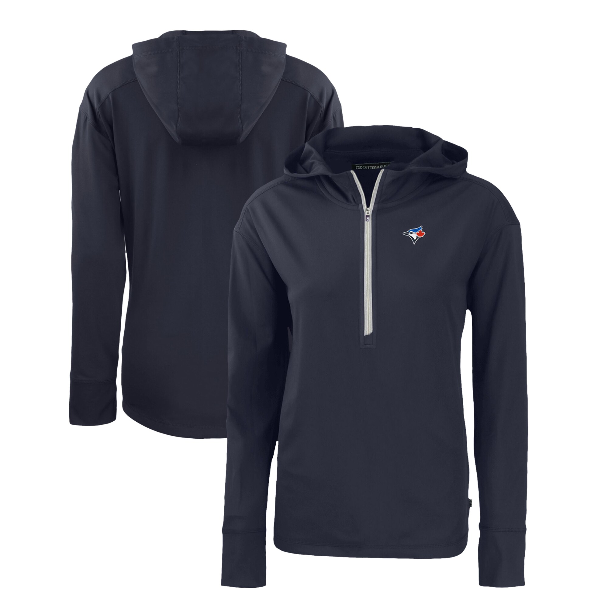 Women's Toronto Blue Jays  Cutter & Buck Navy Daybreak Eco Recycled Half-Zip Hoodie