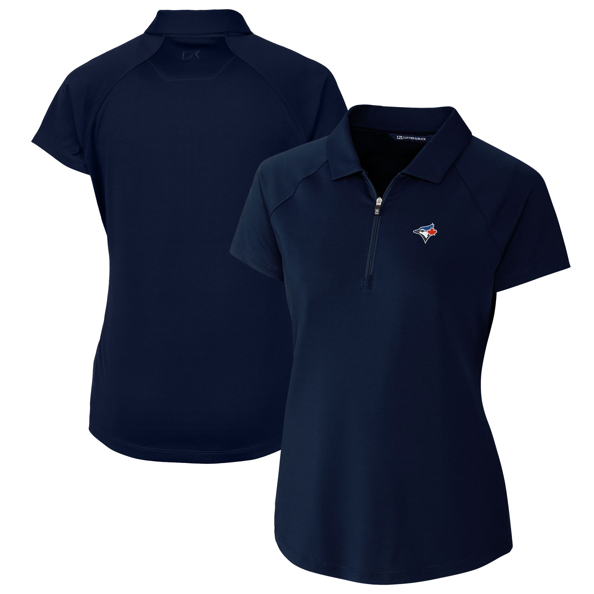 Women's Toronto Blue Jays  Cutter & Buck Navy DryTec Forge Stretch Polo