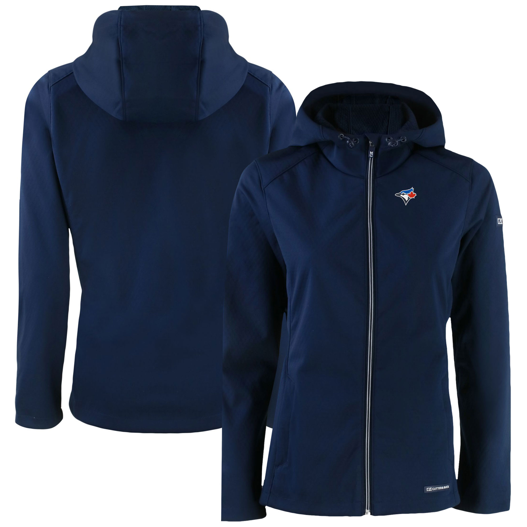 Women's Toronto Blue Jays  Cutter & Buck Navy Evoke Eco Softshell Recycled Full-Zip Jacket