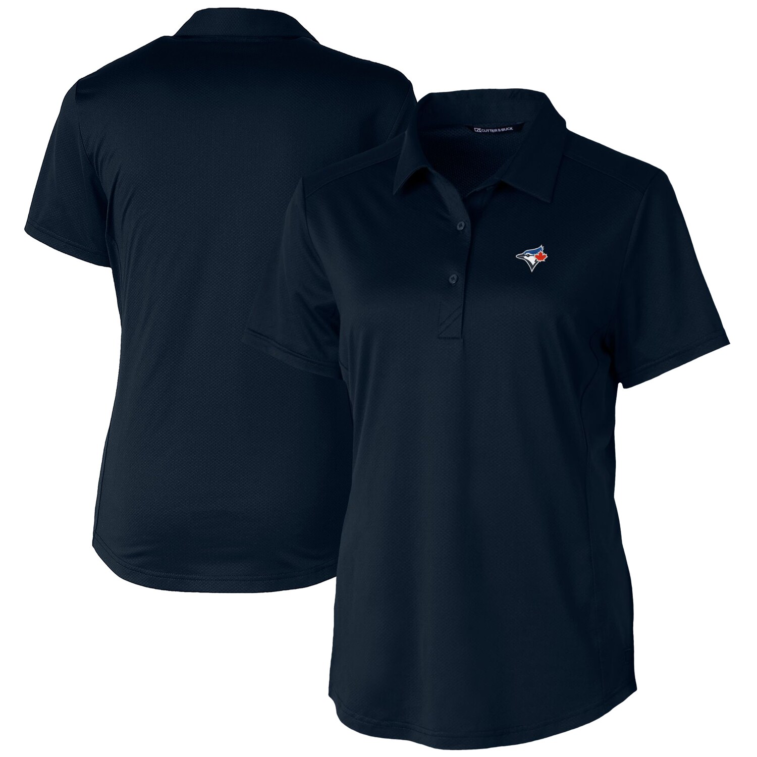 Women's Toronto Blue Jays Cutter & Buck Navy Prospect Textured Stretch Polo