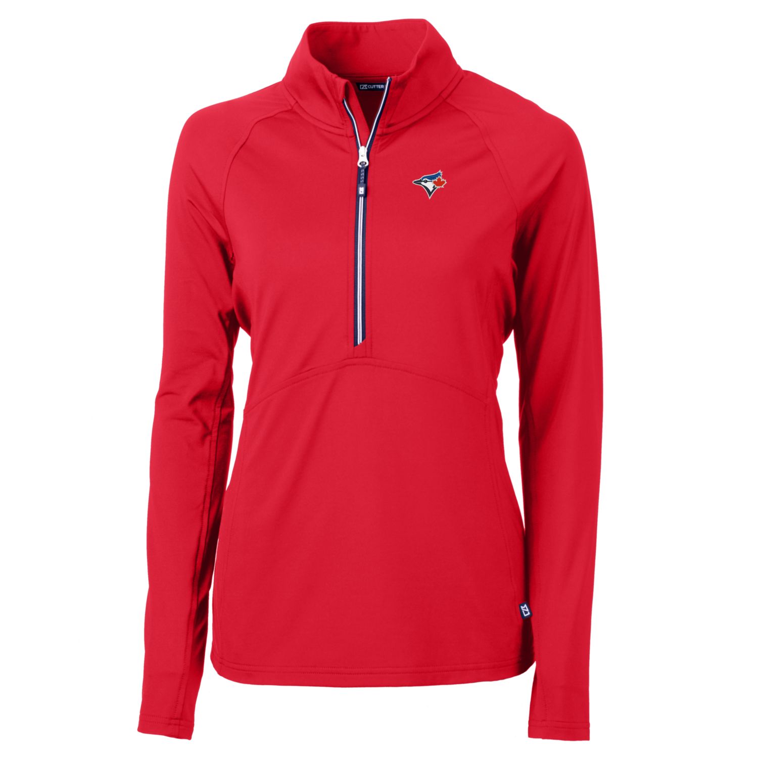 Women's Toronto Blue Jays Cutter & Buck Red Adapt Eco Knit Stretch Half-Zip Pullover Top